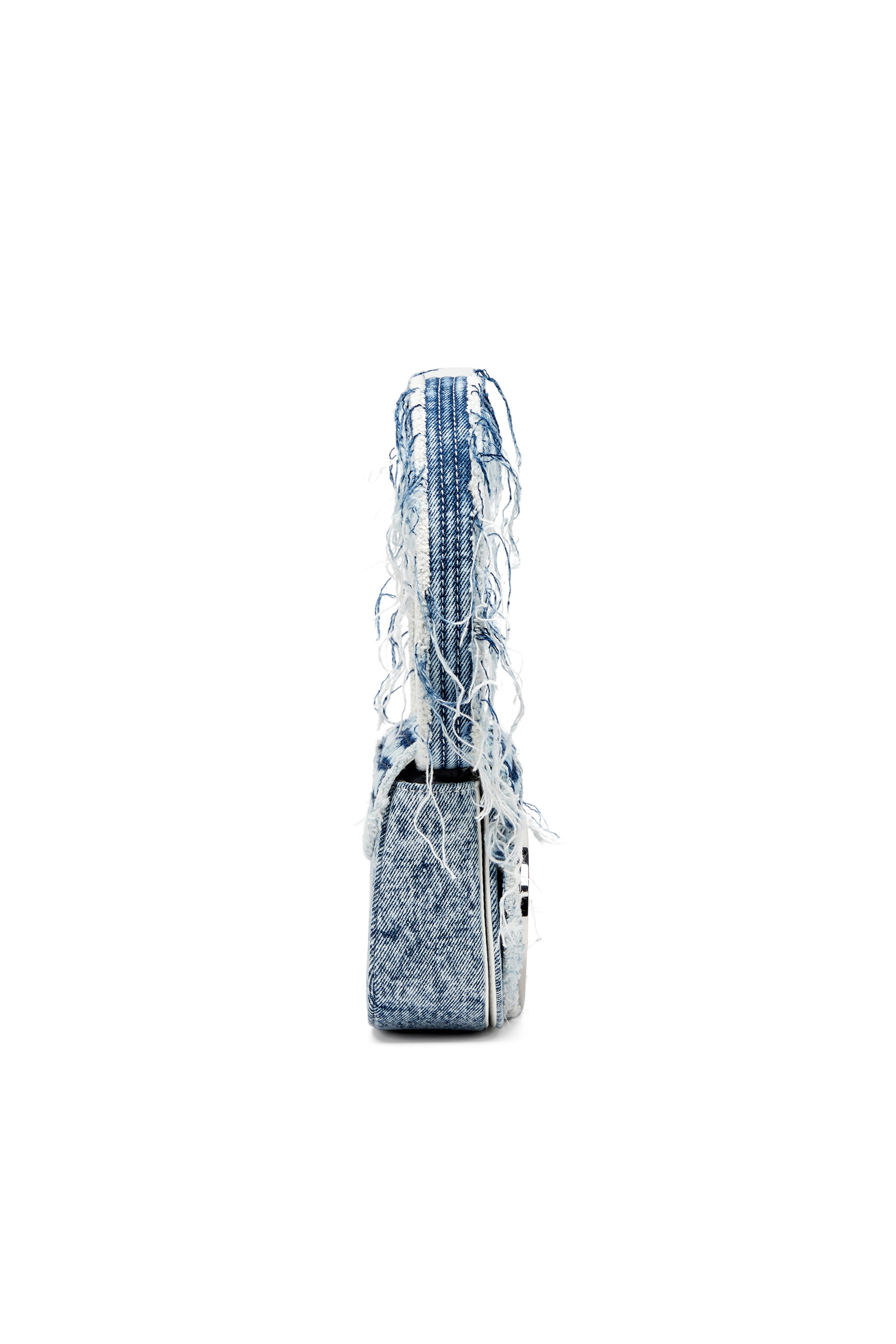 Women's 1DR-Iconic shoulder bag in frayed denim | Blue | Diesel