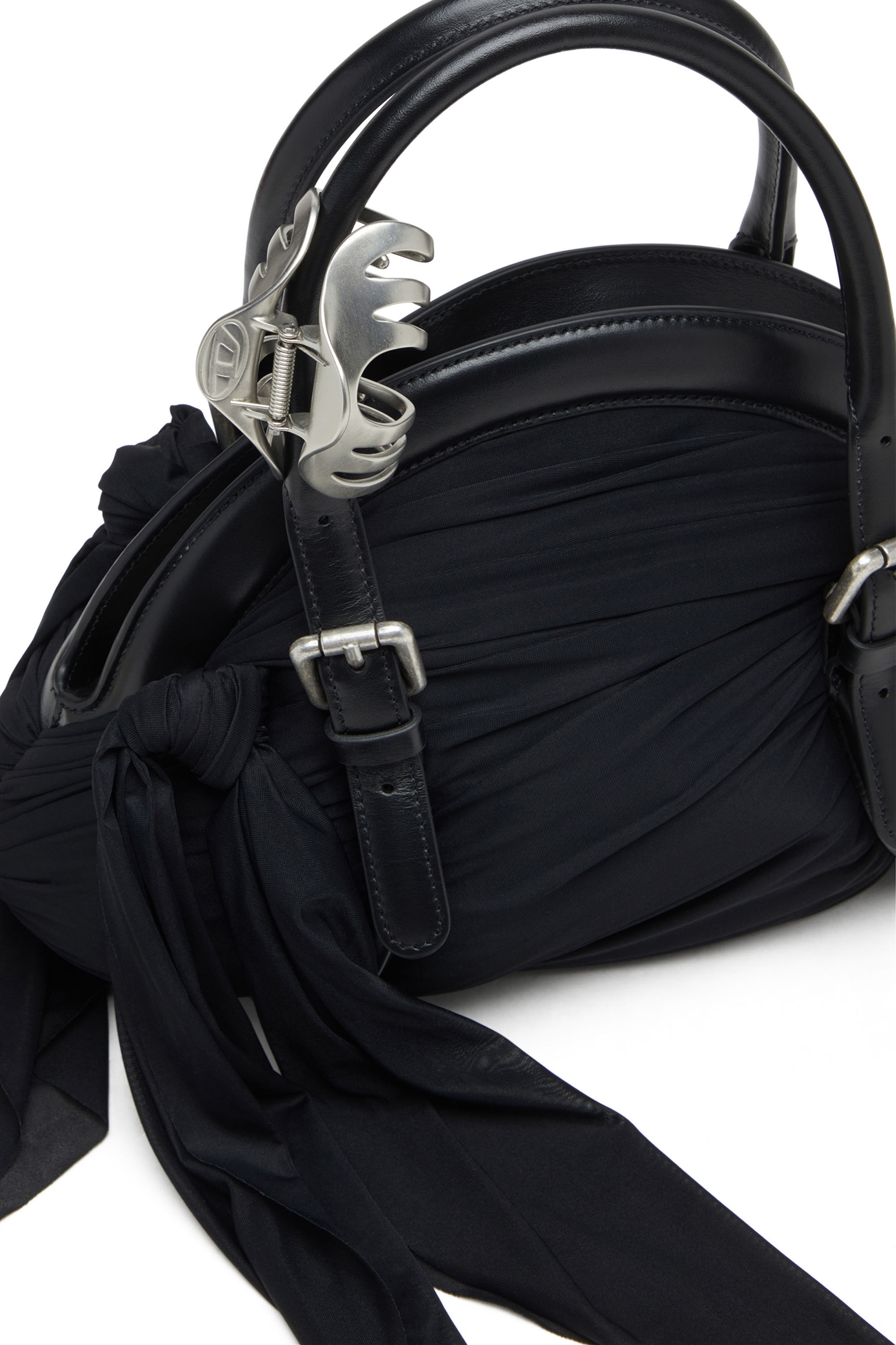 Diesel - TRASH-D TOP HANDLE, Woman's Bandana handbag in jersey and leather in null - 5