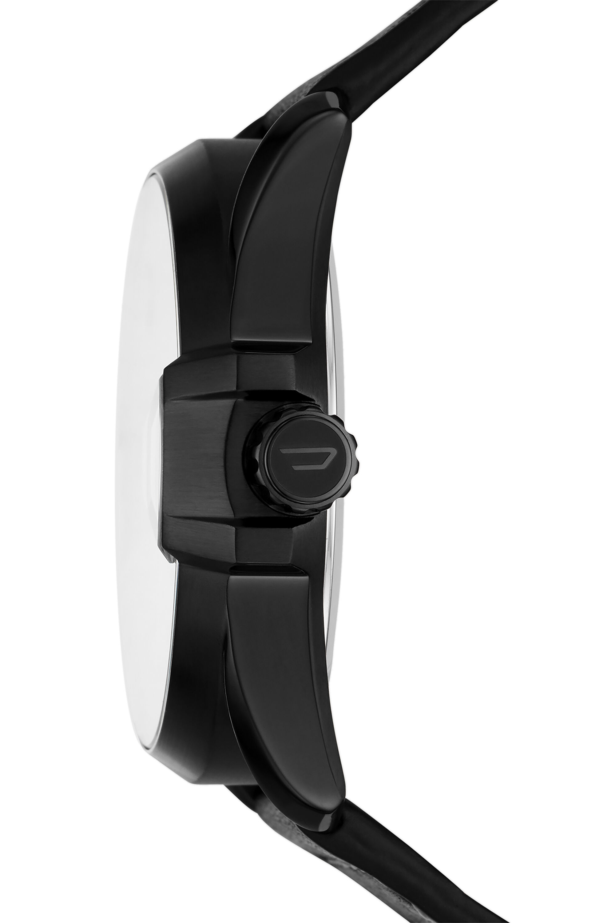 DZ1945 Man: MS9 three-hand date black leather watch | Diesel