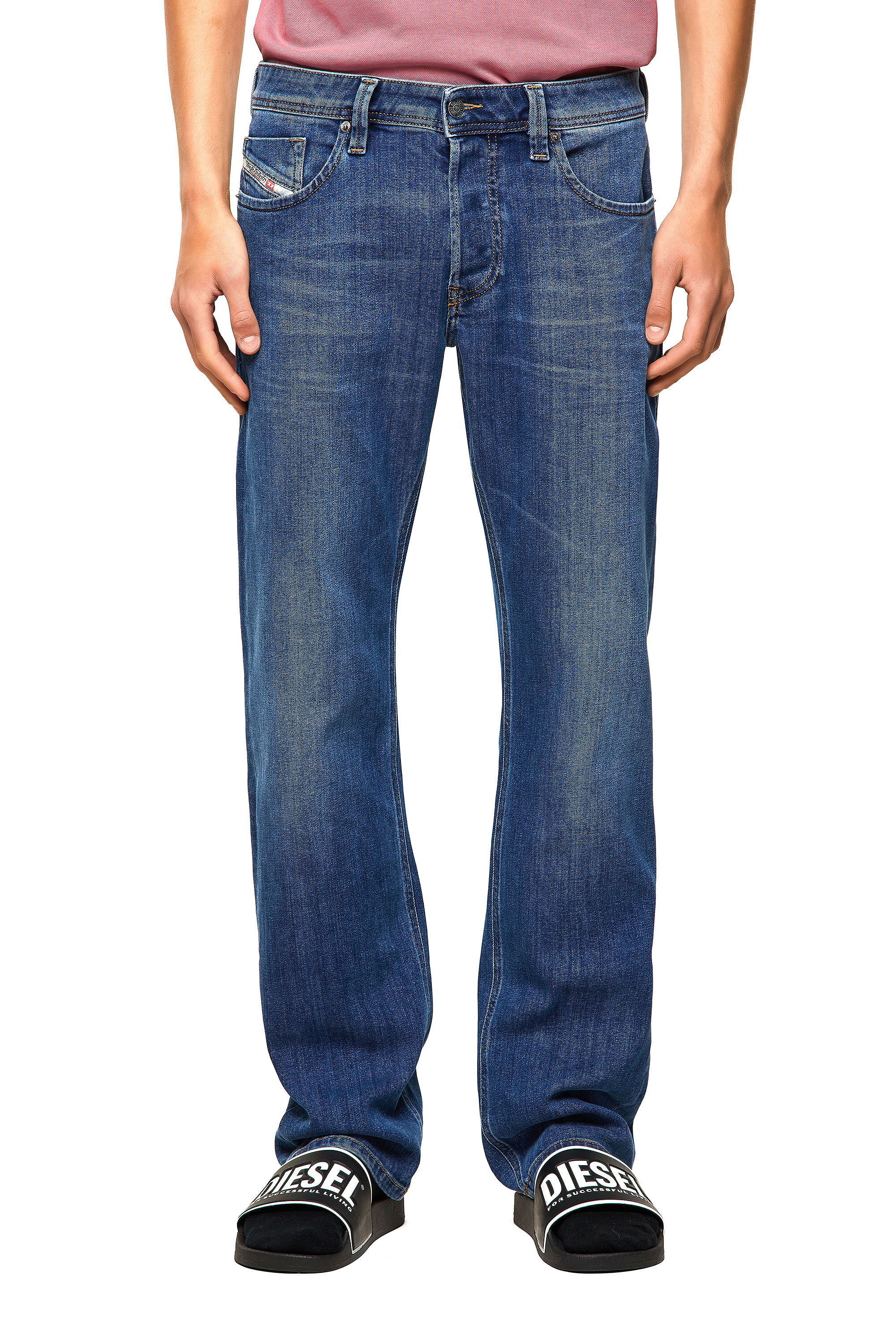 Diesel - Larkee Straight Jeans 09A80, Medium Blue - Image 3