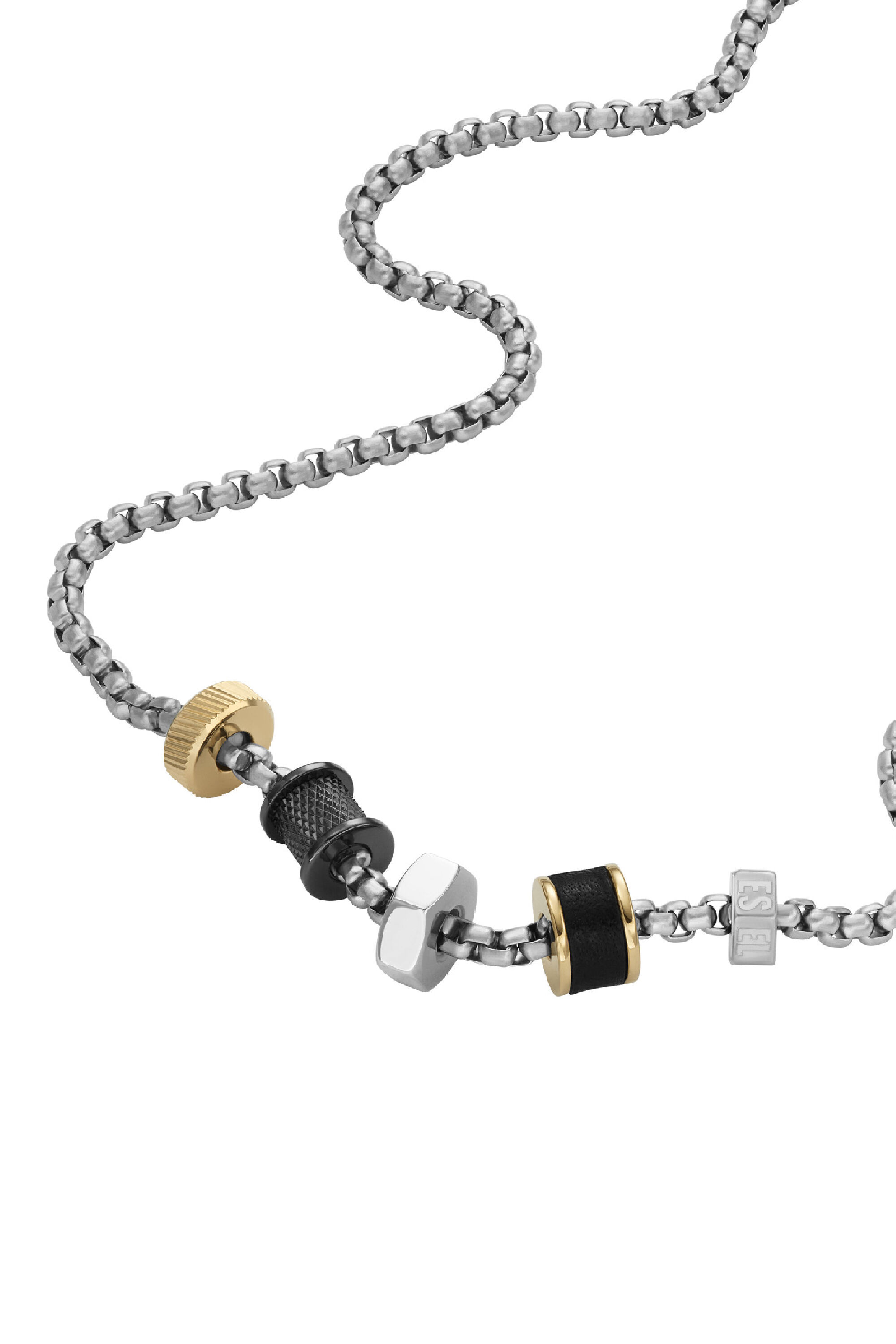 Diesel - DX1393, Collar de cadena de acero inoxidable Hombre in Plateado - 1