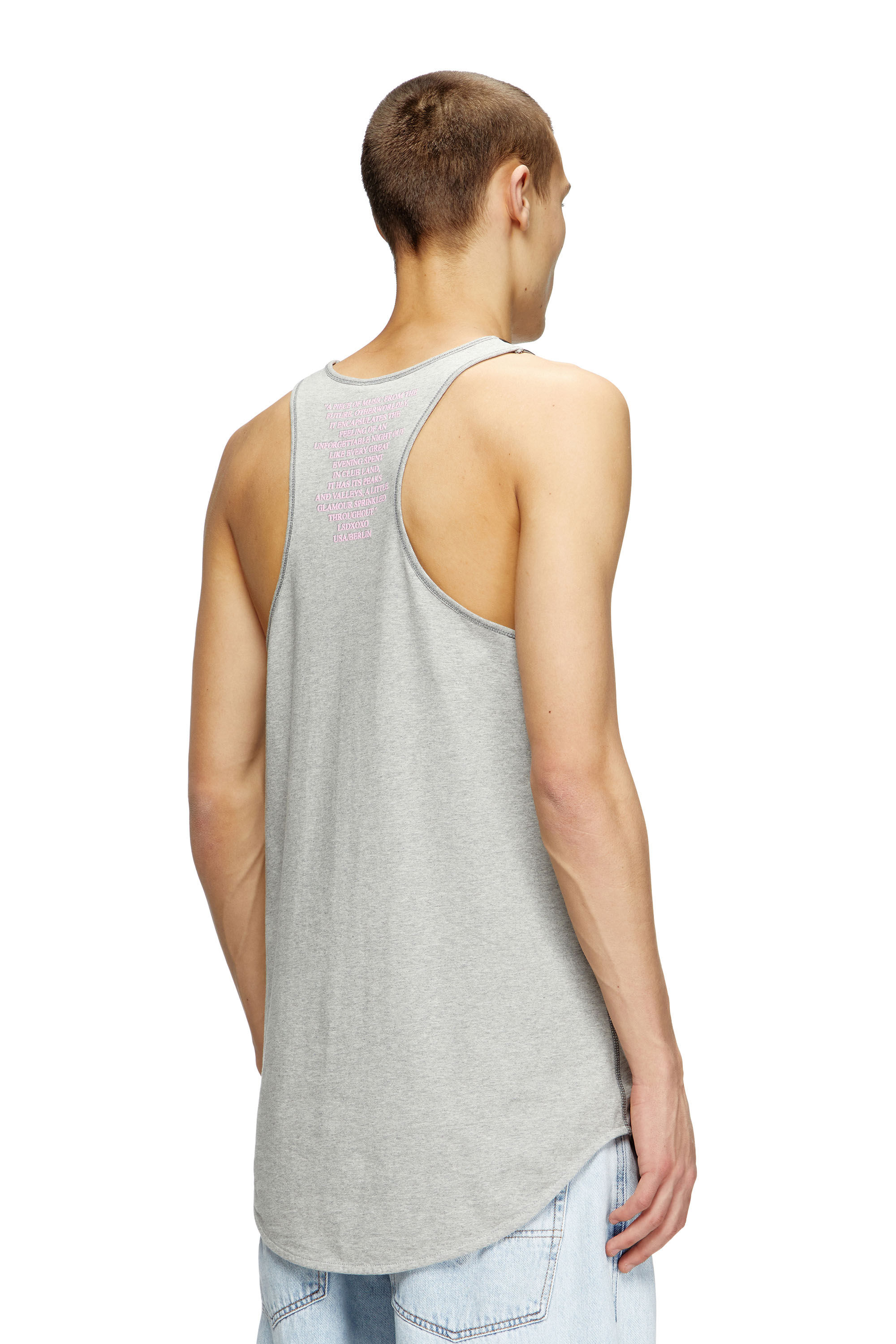 Diesel - T-SHAN, Unisex's Tank top with lyrics print in Grey - 5