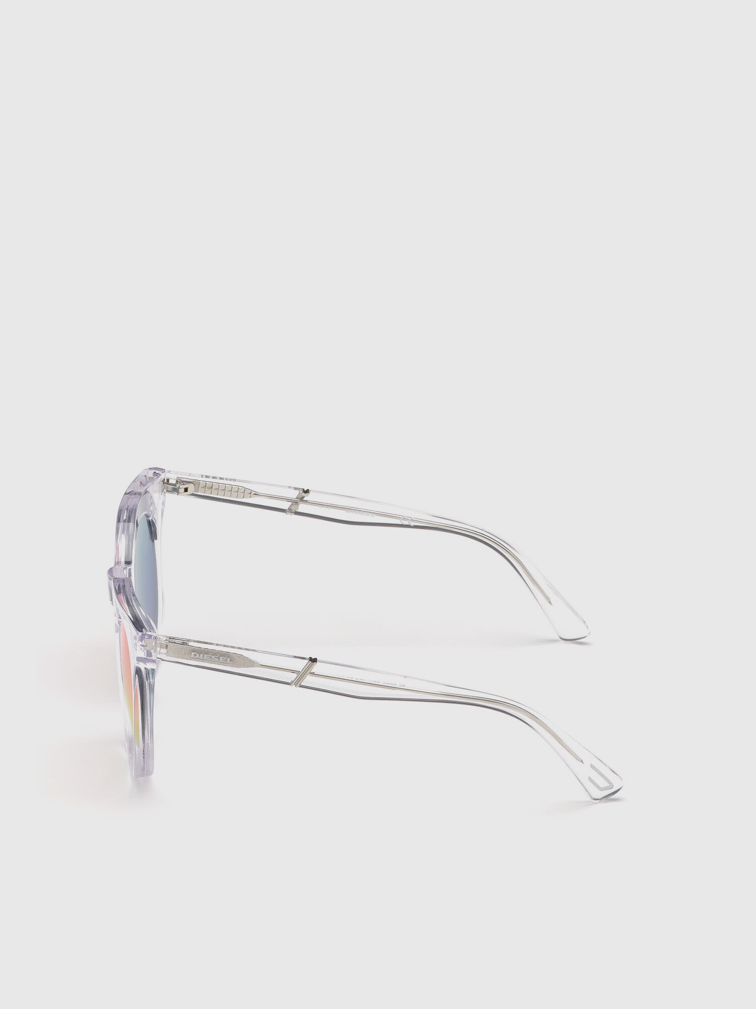 Diesel - DL0283, Woman's Rounded sunglasses in acetate in White - 3