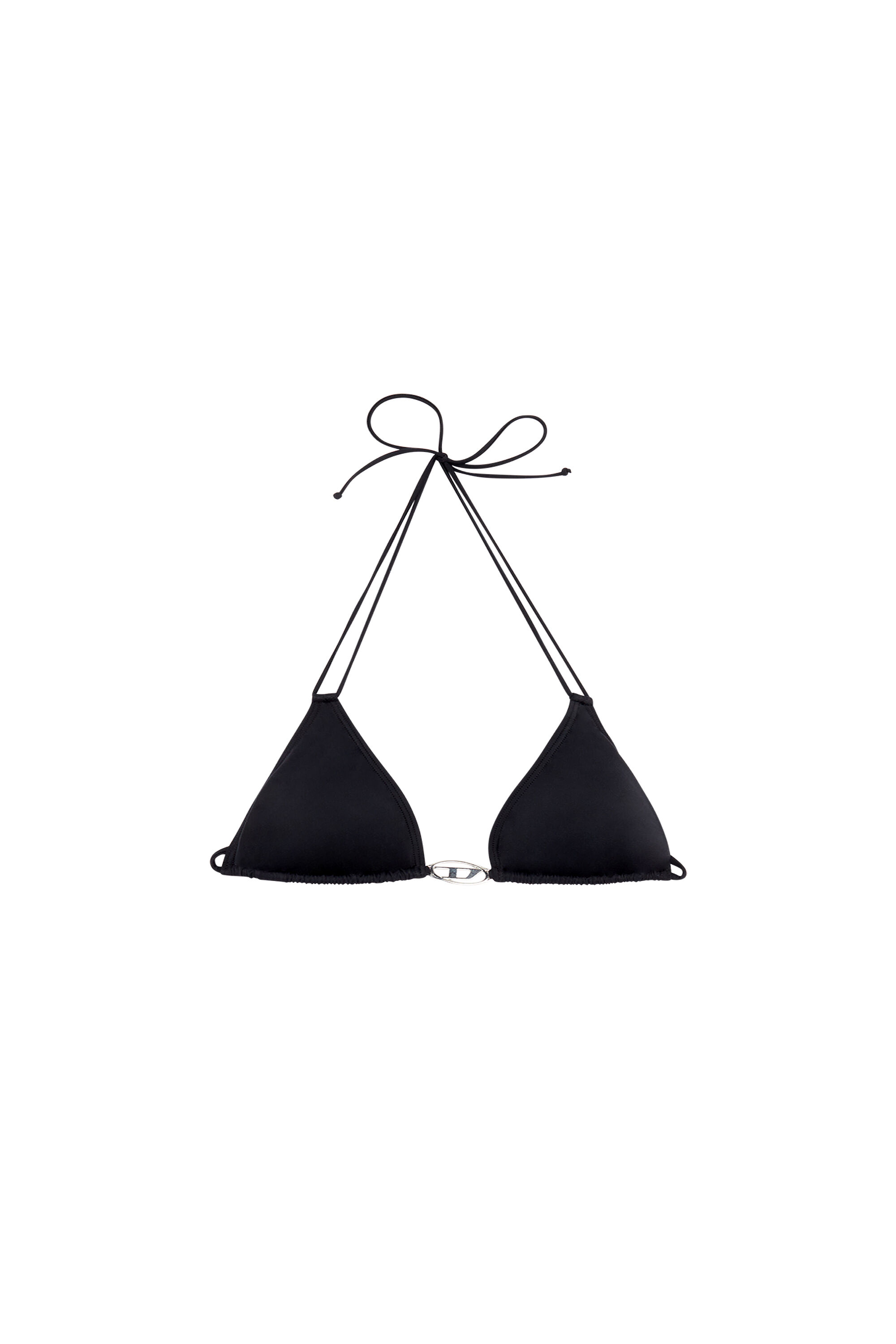 Diesel - BFB-SEES-O, Woman's Bikini top with Oval D plaque in Black - 4