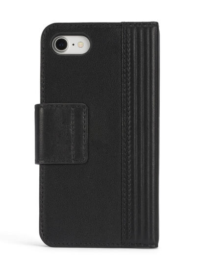 BLACK LINED LEATHER IPHONE 8 PLUS/7 PLUS FOLIO, Black Diesel - BLACK LINED LEATHER IPHONE 8 PLUS/7 PLUS FOLIO, Black - Flip covers - Image 5