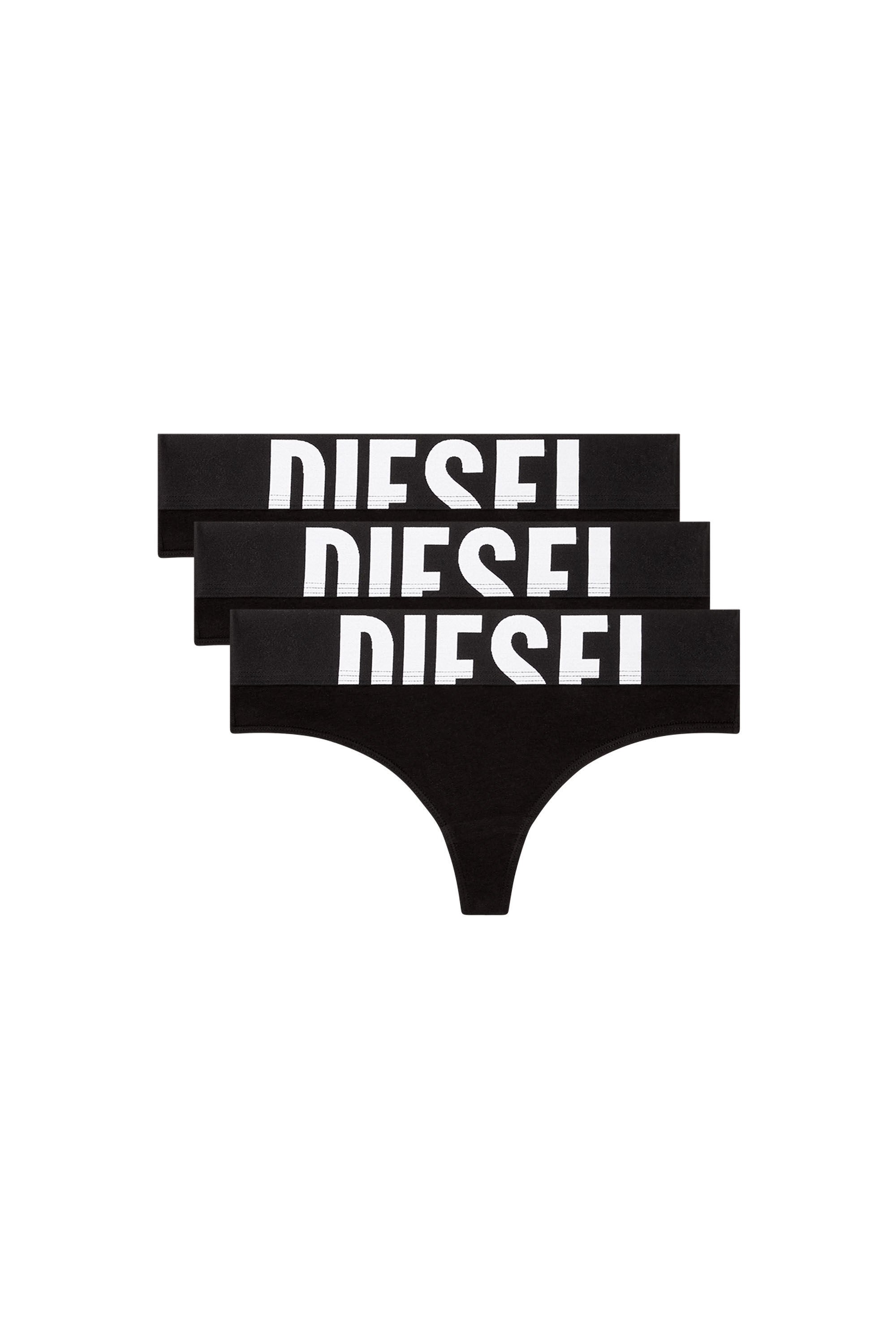 Diesel - UFST-STARS-THREEPACK, Woman's Three-pack thongs with cut-off logo in Black - 4