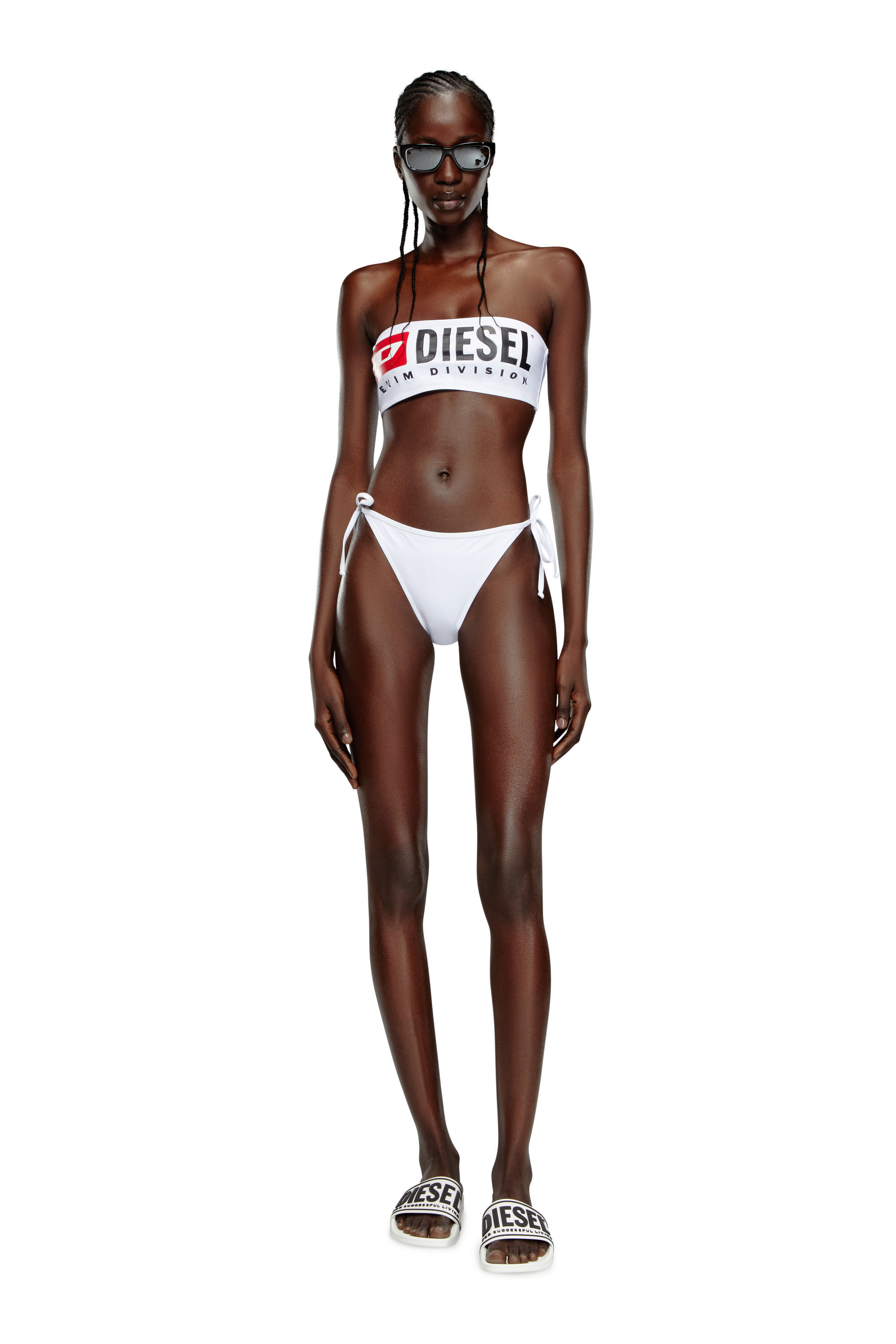 Diesel - BFB-BRYNA, Woman's Bandeau bikini top with maxi logo in White - 3