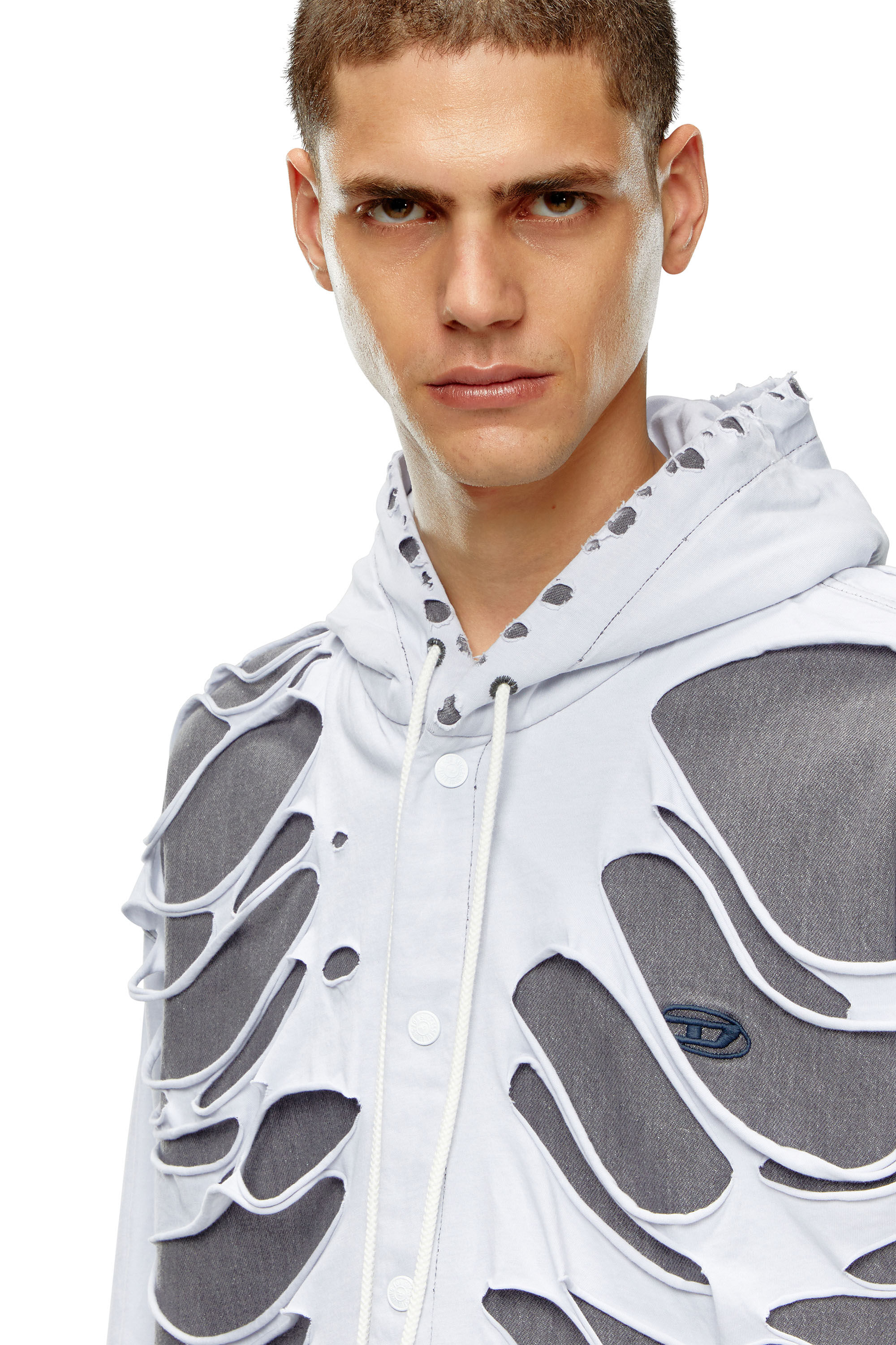 Men's Hybrid shirt in denim and jersey | Multicolor | Diesel