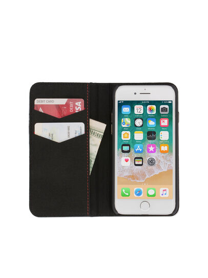 BLACK DENIM/STUD/ZIPPER IPHONE 8/7 FOLIO, Black Diesel - BLACK DENIM/STUD/ZIPPER IPHONE 8/7 FOLIO, Black - Flip covers - Image 4