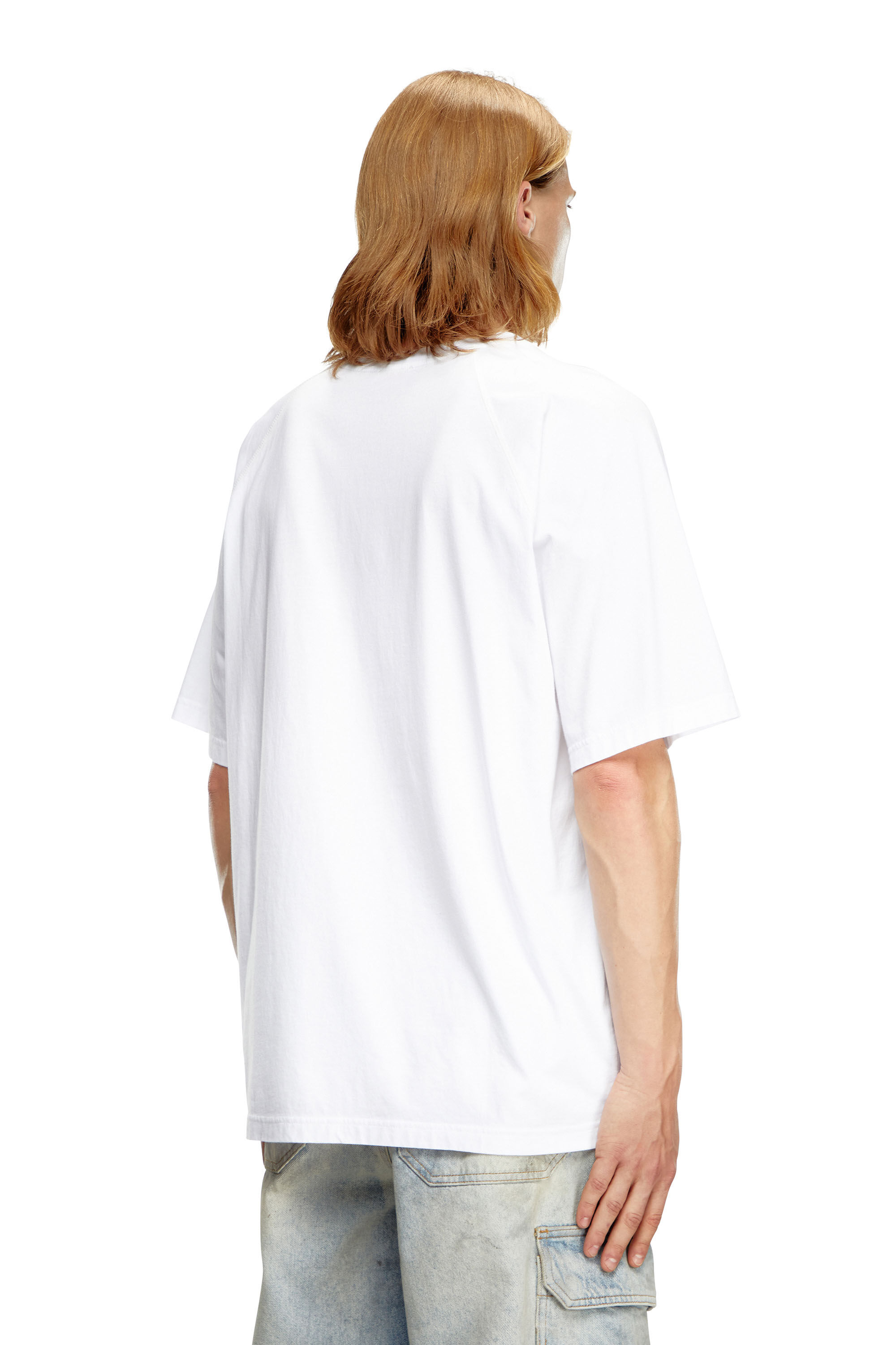 Diesel - T-ROXT-Q1, Man's T-shirt with inside-out print in White - 4