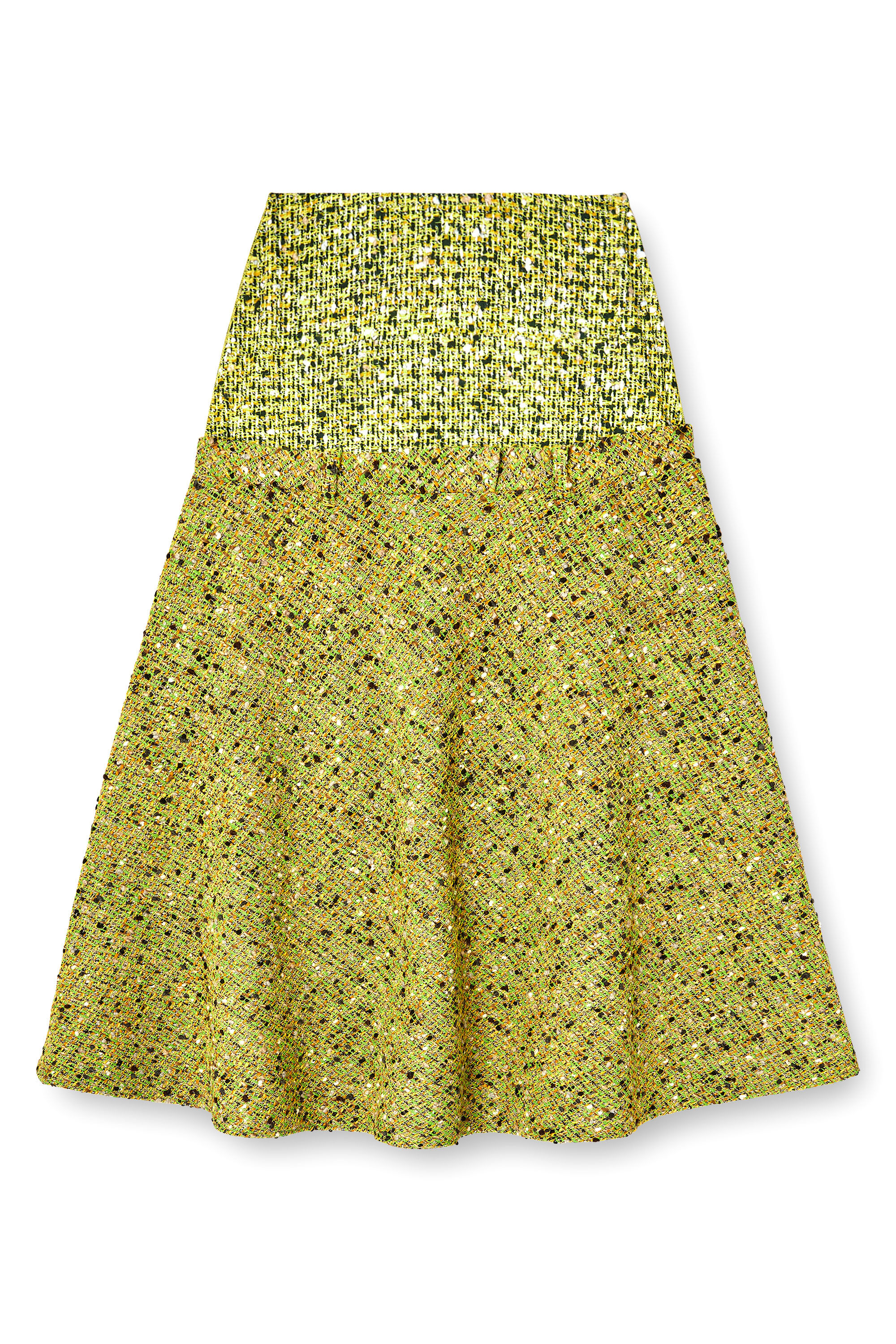 Diesel - O-GRACE-MIX, Falda bouclé con cintura de lycra Mujer in Verde - 2