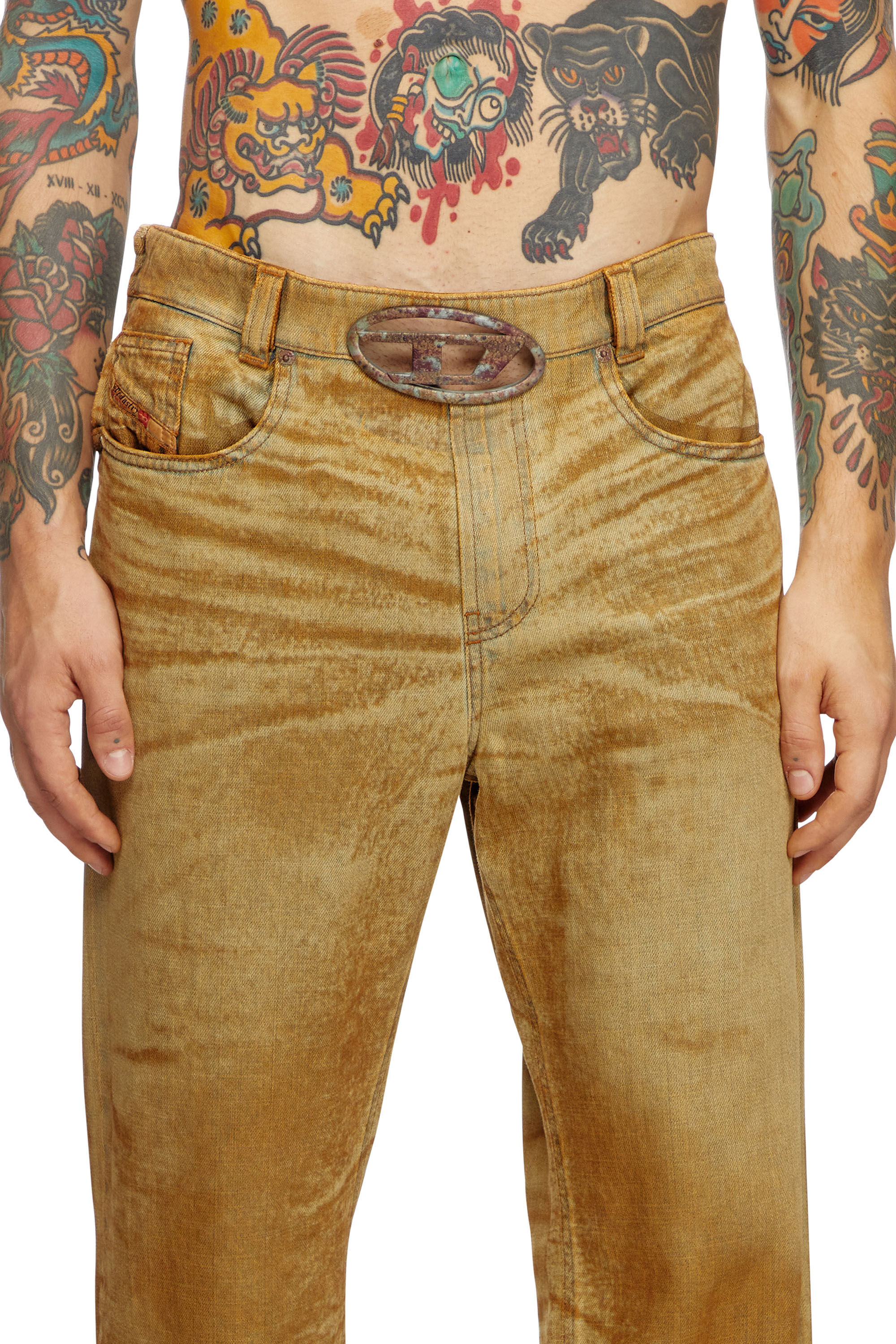 Diesel - Regular Jeans 2024 D-Macs 0AJET Hombre, Marrón Claro - 5