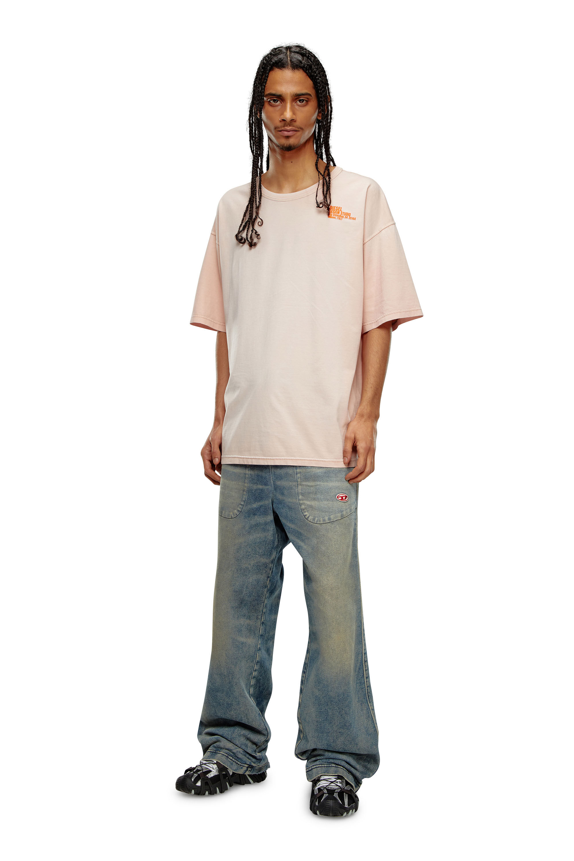 Men's T-shirt with mini Design Studio print | Pink | Diesel Men's T-shirt with mini Design Studio print | Pink | Diesel