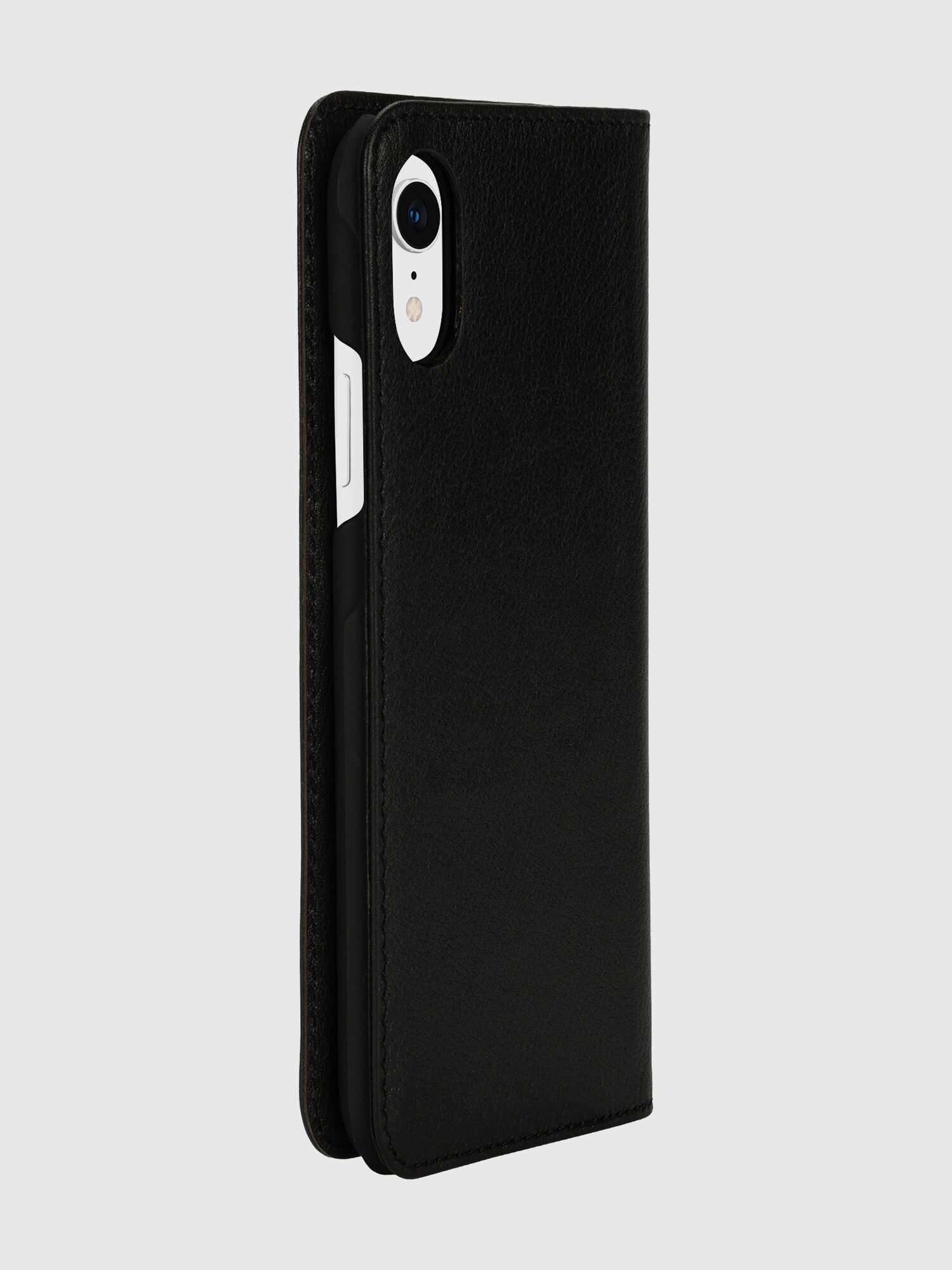 DIESEL - 新品⭐︎DIESEL 手帳型 iPhone XR ケース BK/WH Black leather white vertical logo case, iPhone XR | Diesel