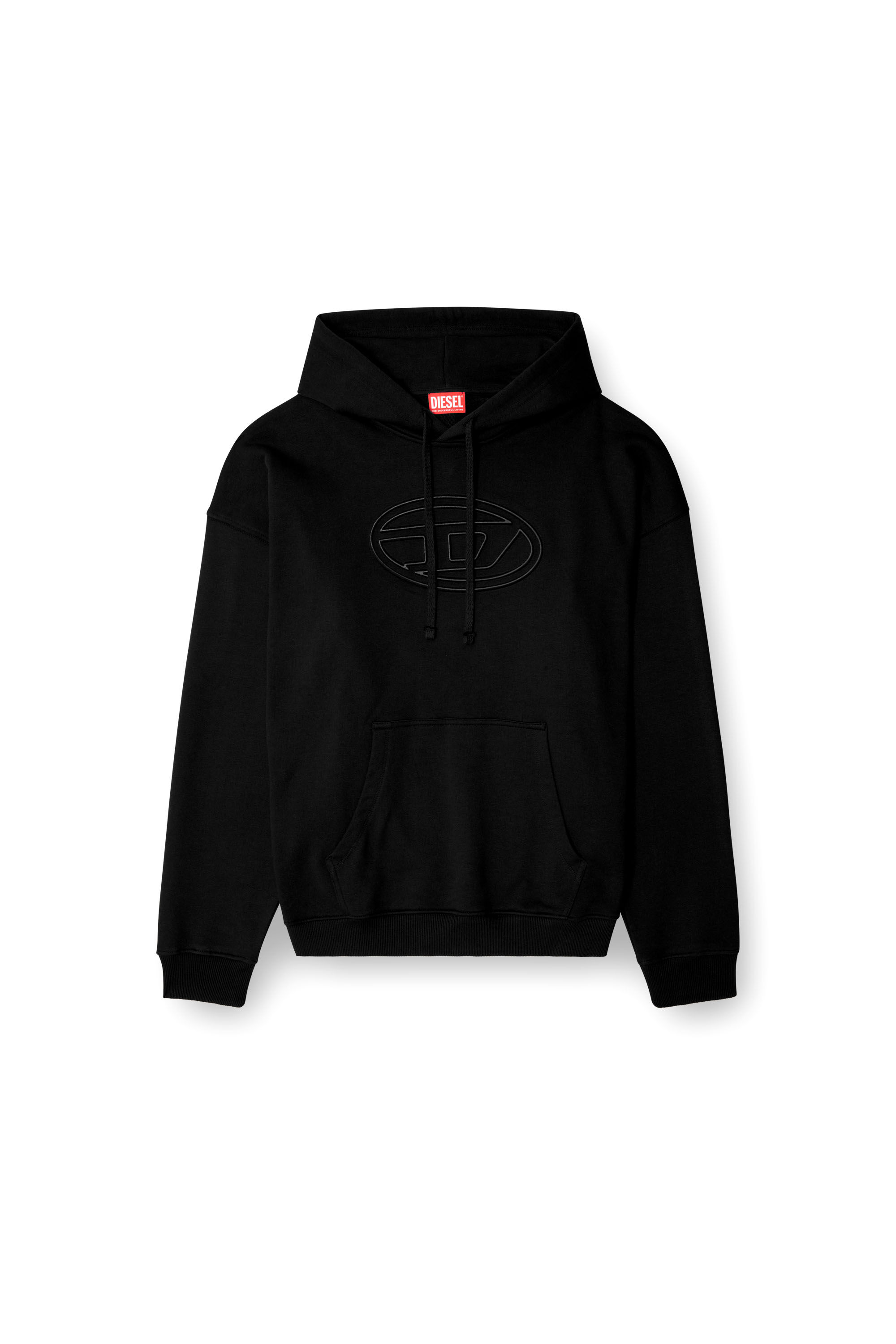 Diesel - S-UMMER-BIGOVAL, Sudadera con capucha y Oval D en relieve Hombre in Negro - 2
