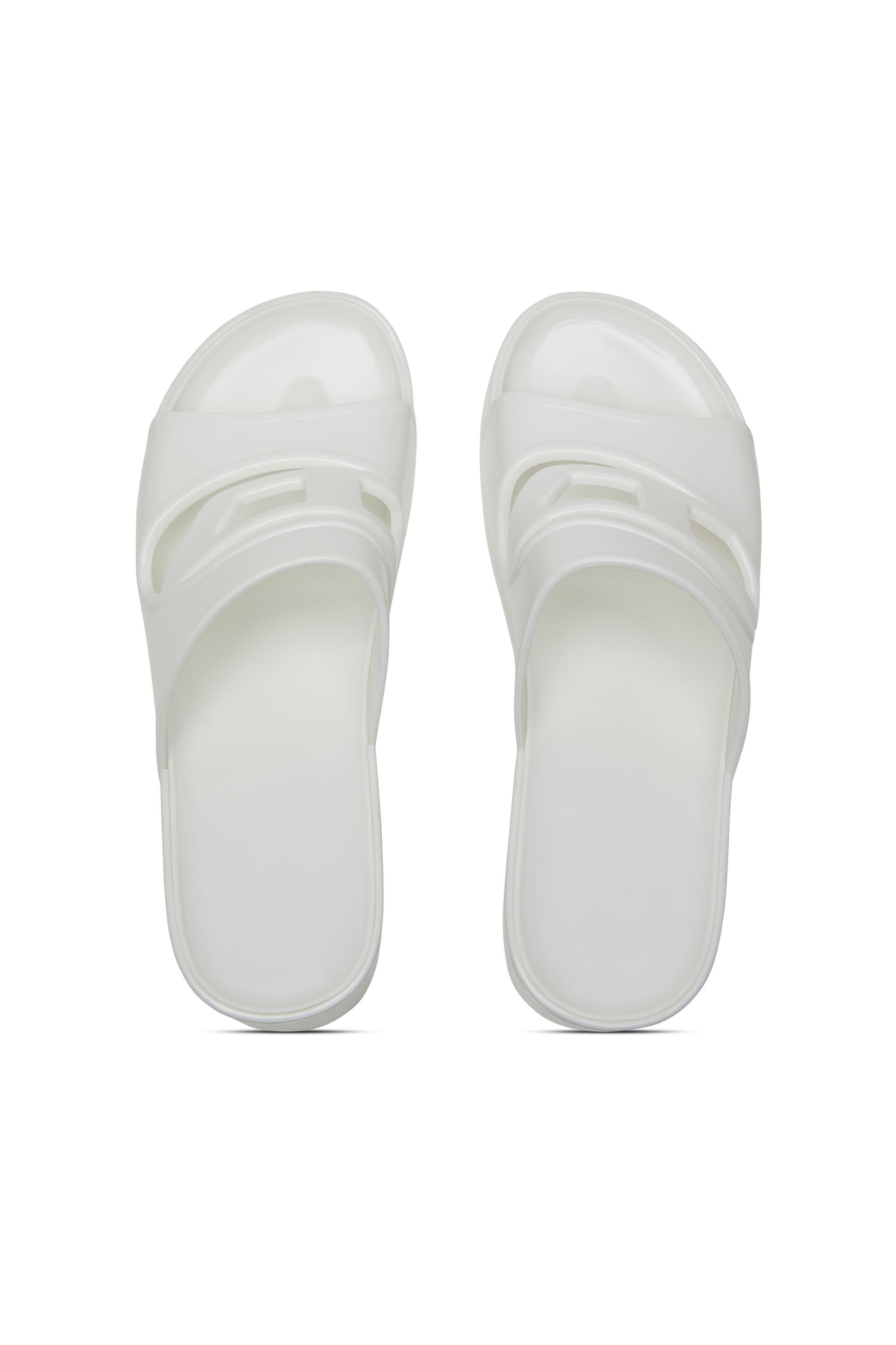 Women's Sa-Bonnie-Heeled rubber slides with cut-out logo
