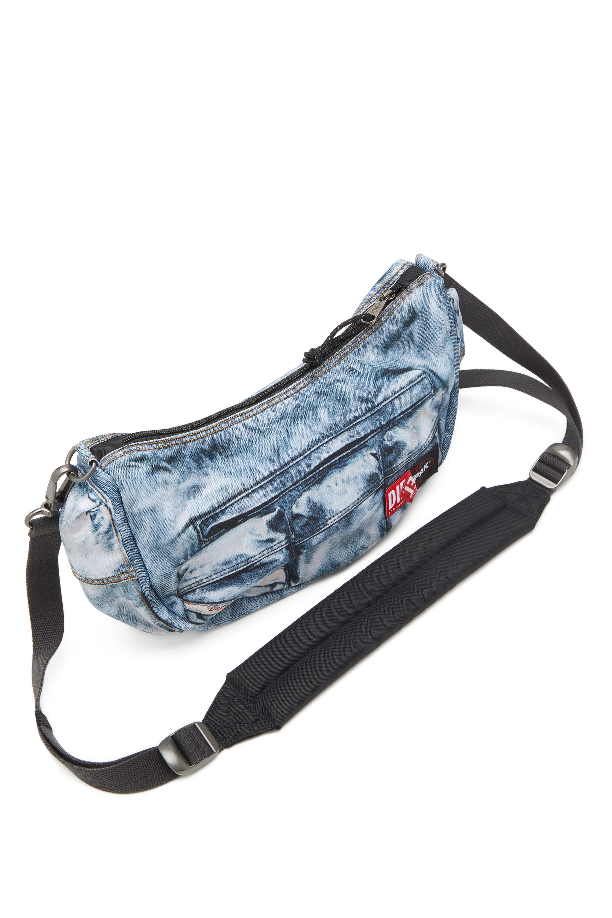 Diesel - DIESEL SHOULDER BAG, Bolso con múltiples bolsillos en denim trampantojo Unisex in Azul marino - 6