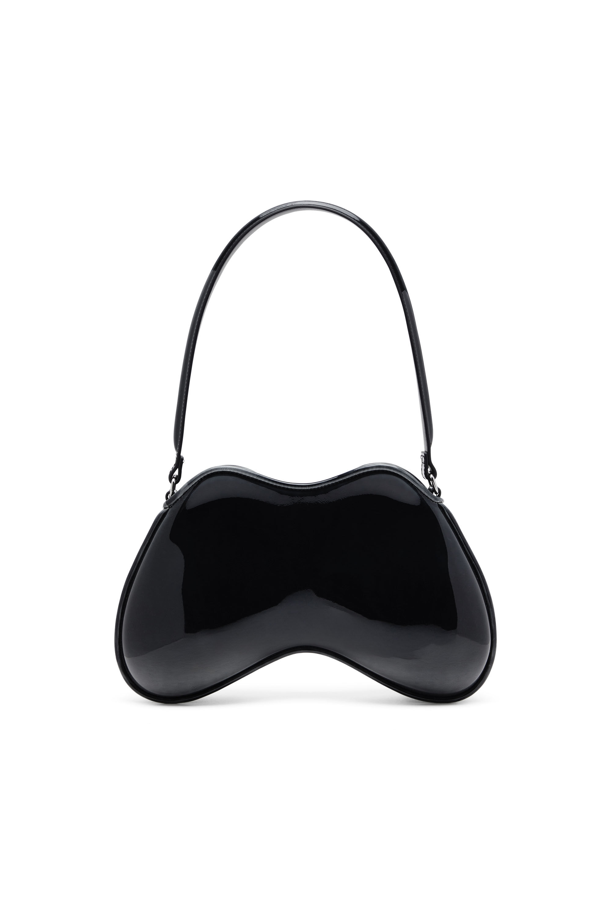 Diesel - DOUBLE-D SHOULDER, Bolso rígido de hombro en PU brillante dégradé Mujer in Negro - 3