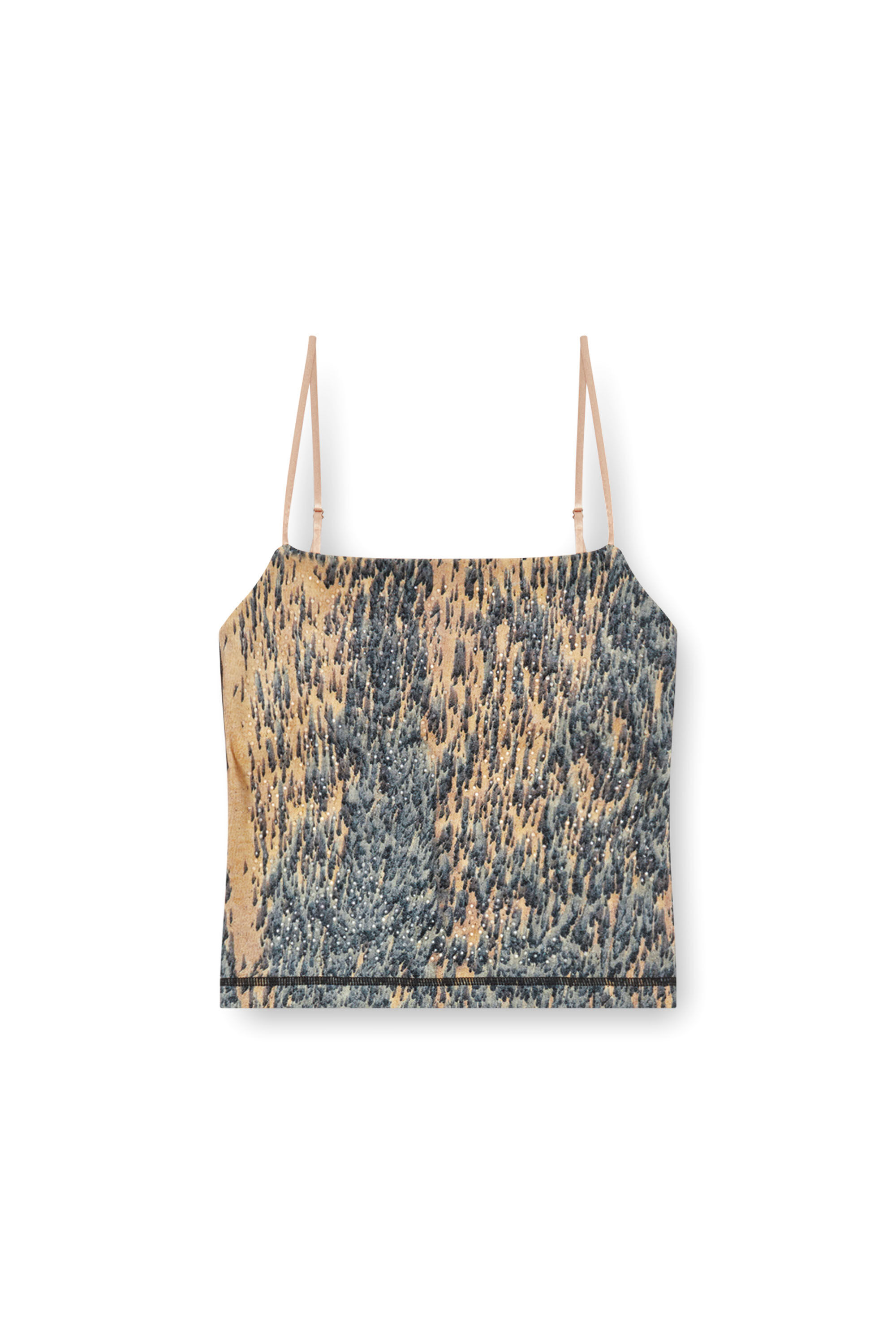 Women's Rain-camo nylon camisole with crystals | Multicolor