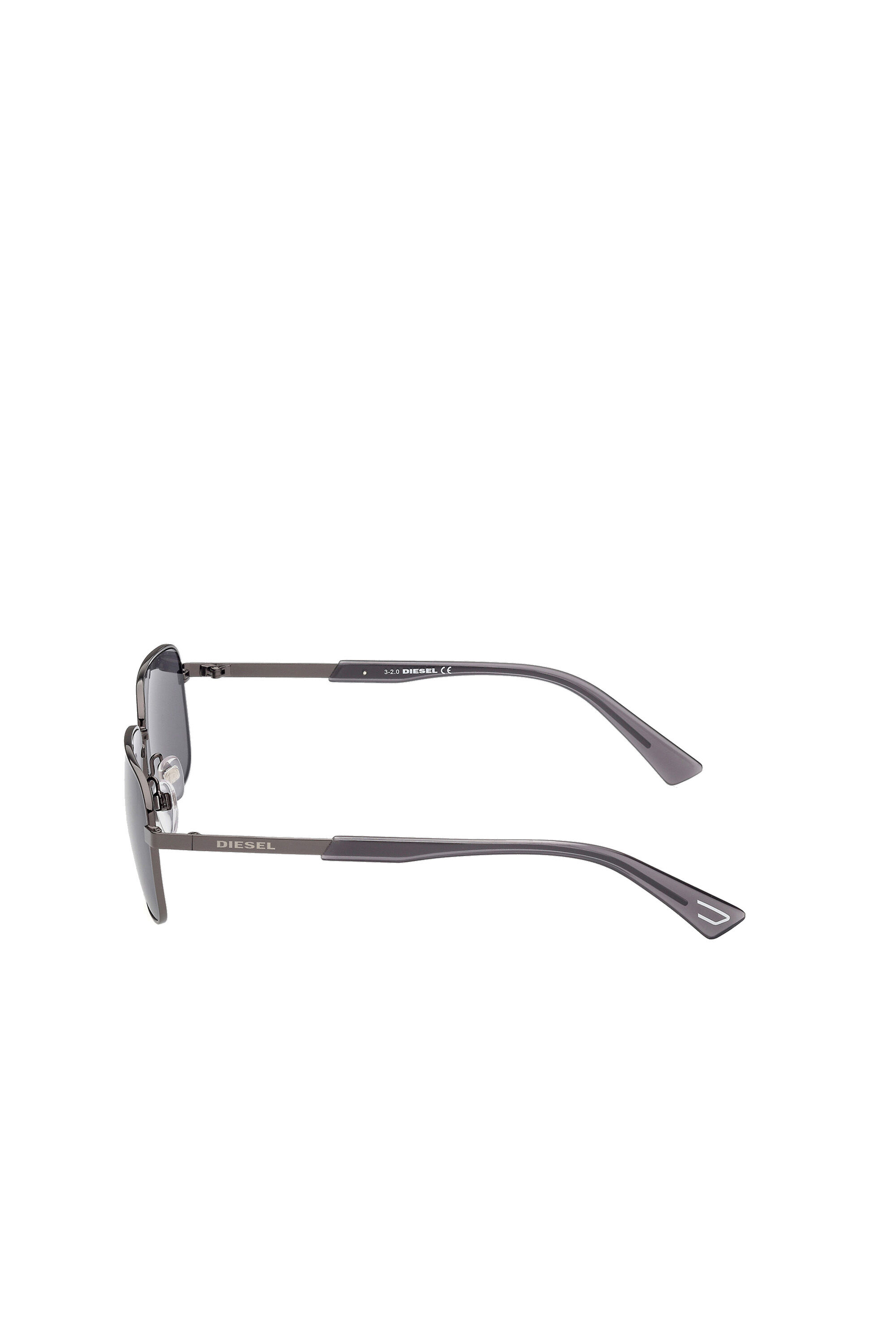 Diesel - DL0354, Man's Rectangular easy to wear metal sunglasses in Grey - 4