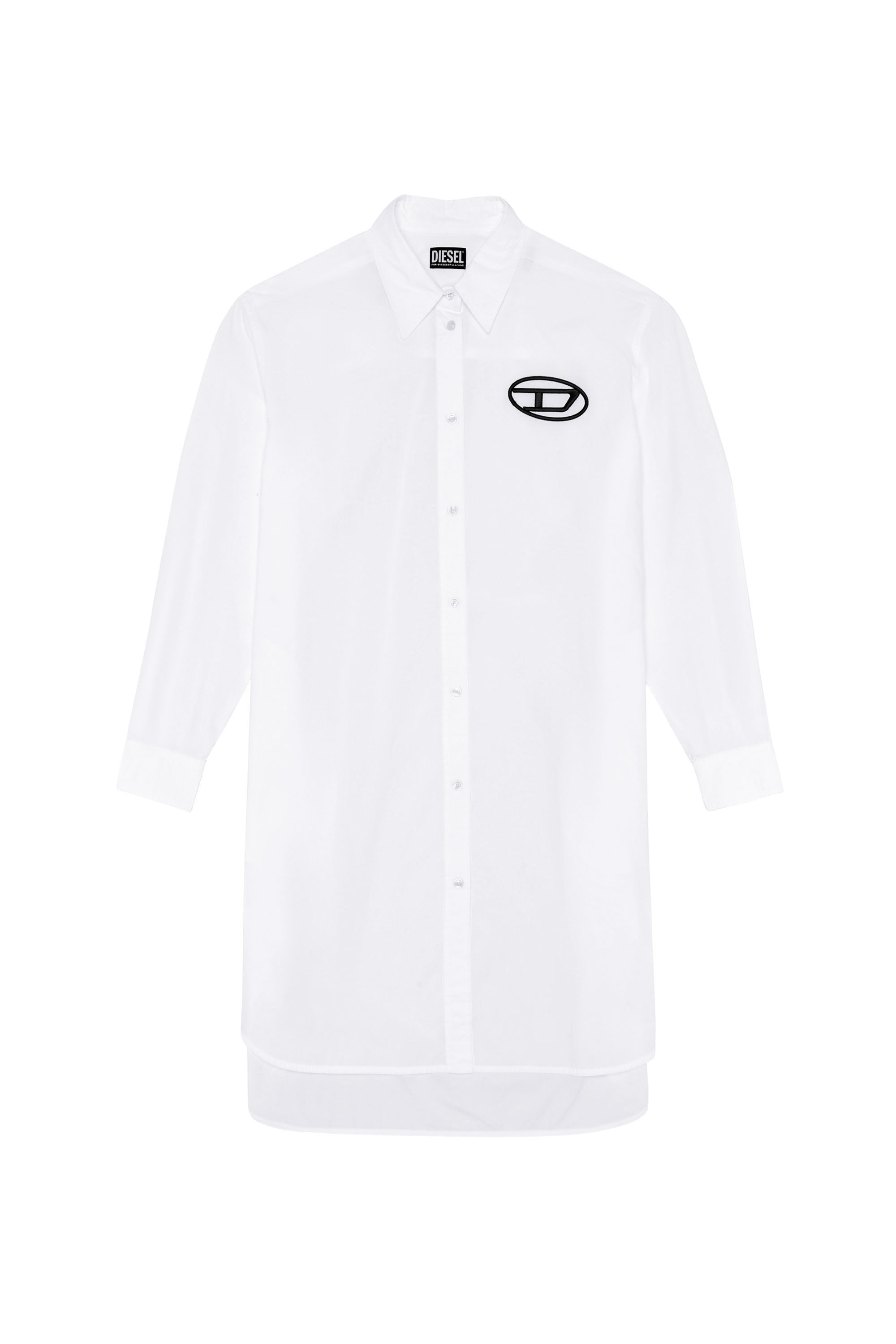 Diesel - D-LUNAR-A, Woman's Oversized shirt dress in White - 1