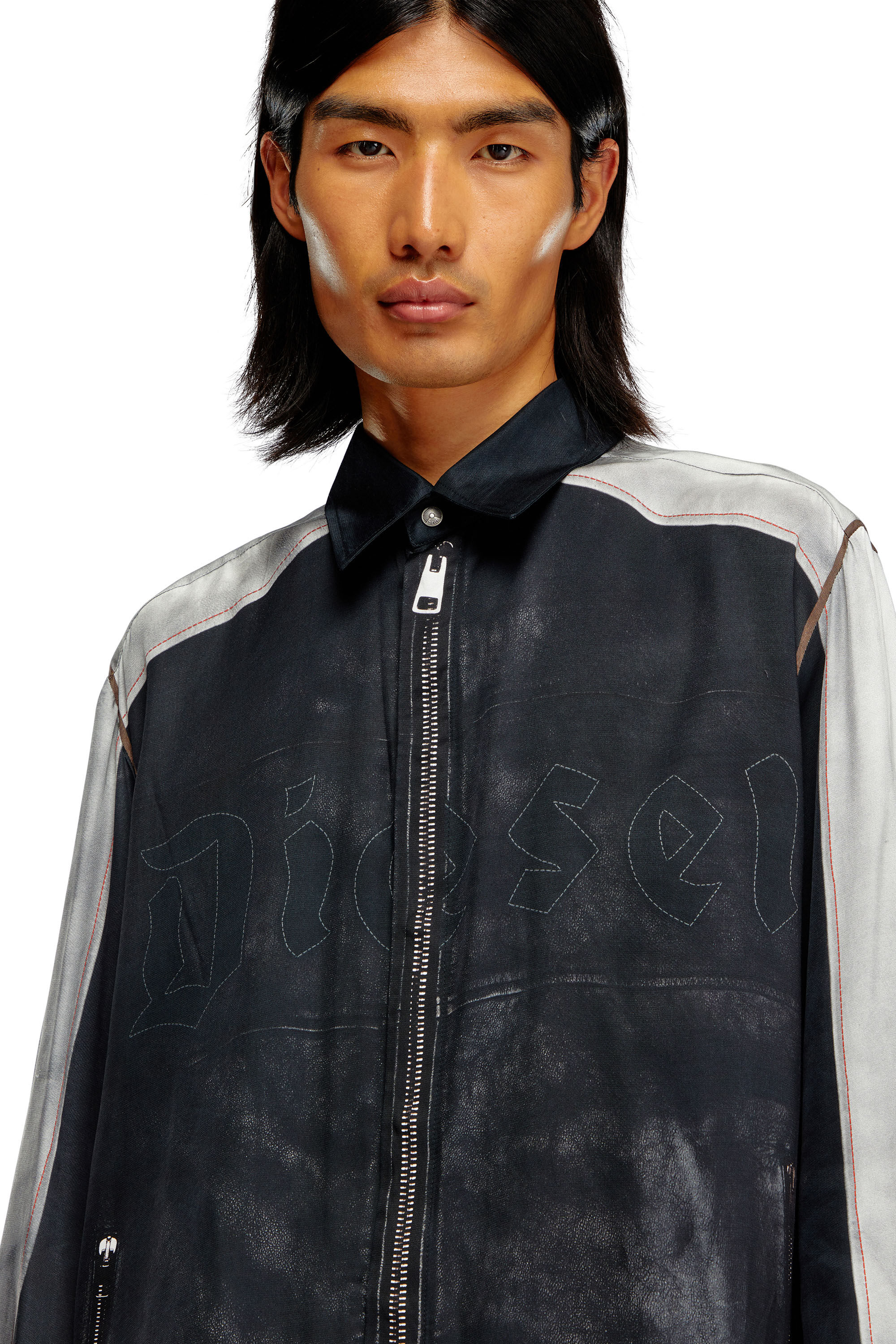 【送料&関税込】Diesel Trompe Loeil Cracked Print T-shirt Men's T-shirt with trompe l'oeil cracked print | Multicolor