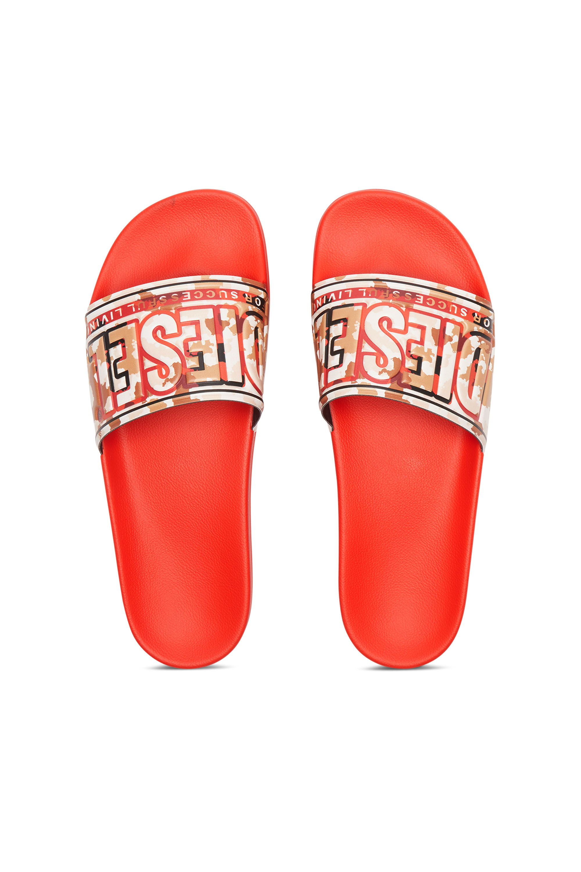 Diesel - SA-MAYEMI CC X, Unisex's Sa-Mayemi CC X - Pool slides with camouflage band in Red - 4
