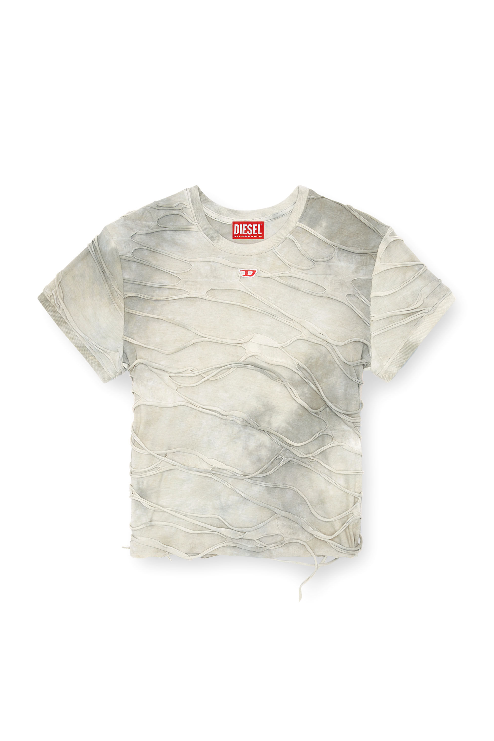 Women's T-shirt with floating strands | Grey | Diesel