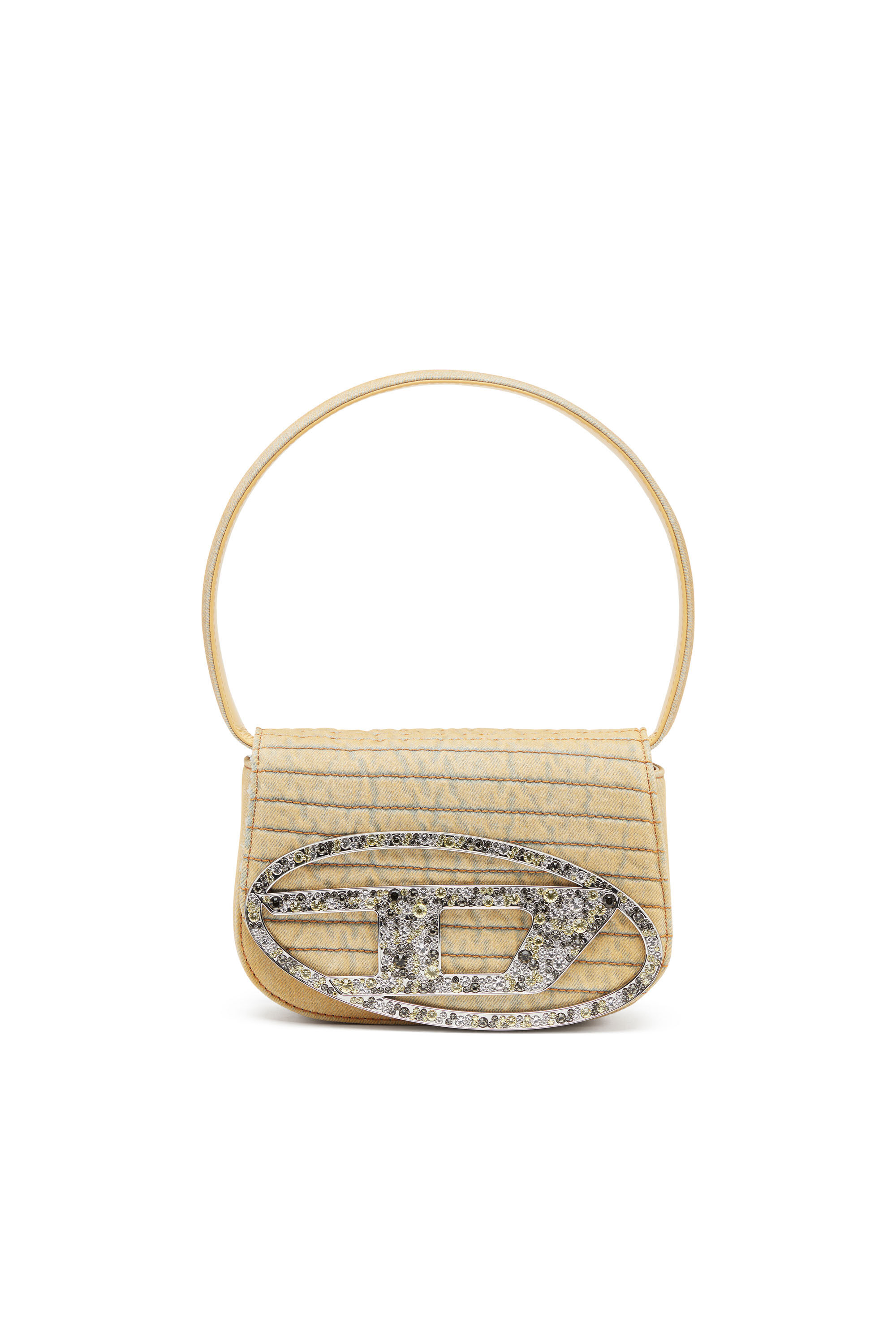 Diesel - 1DR, Woman's 1DR Shoulder Bag - Iconic shoulder bag in padded denim in Yellow - 1
