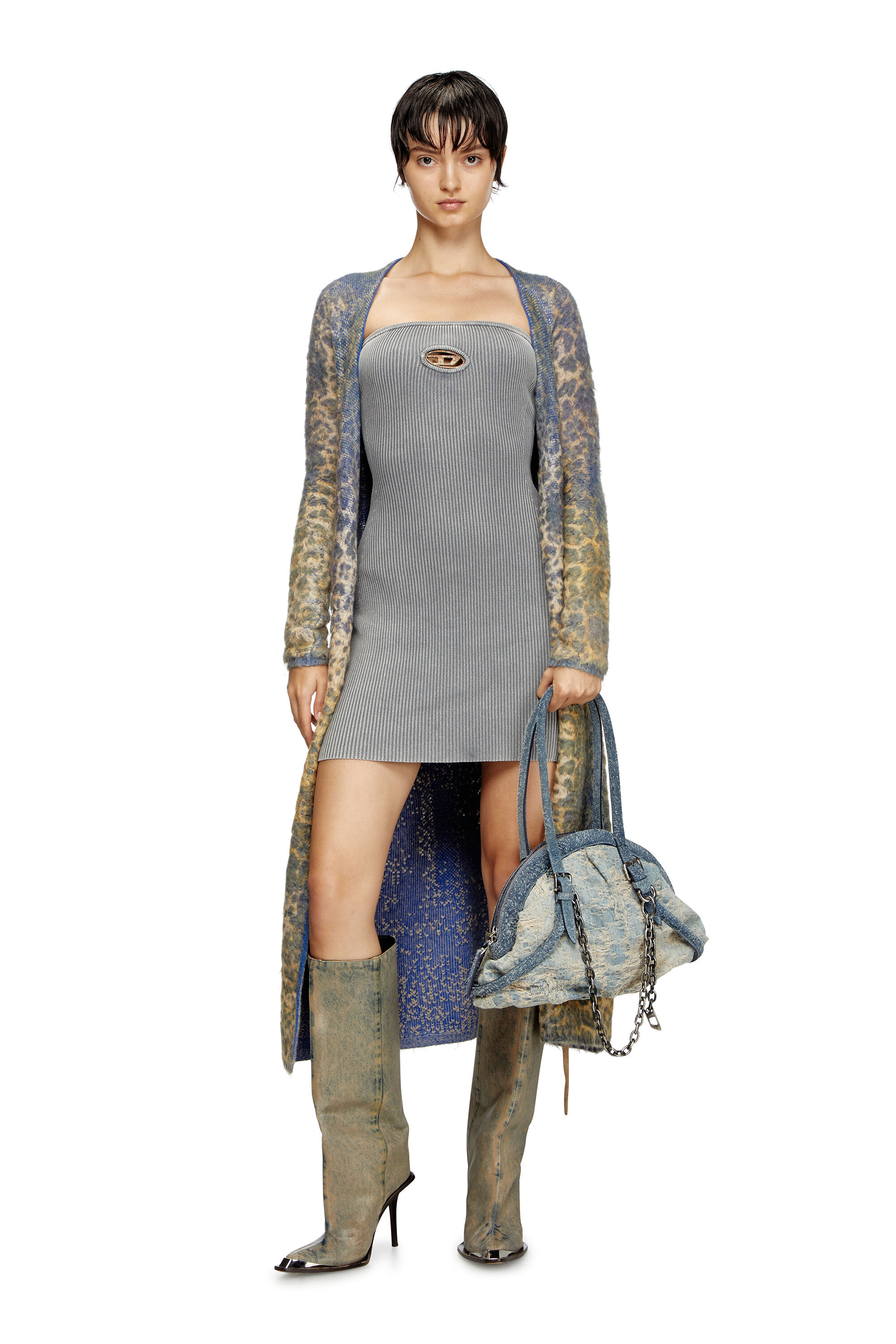 Diesel Taupe D Tona WB Tall Boots