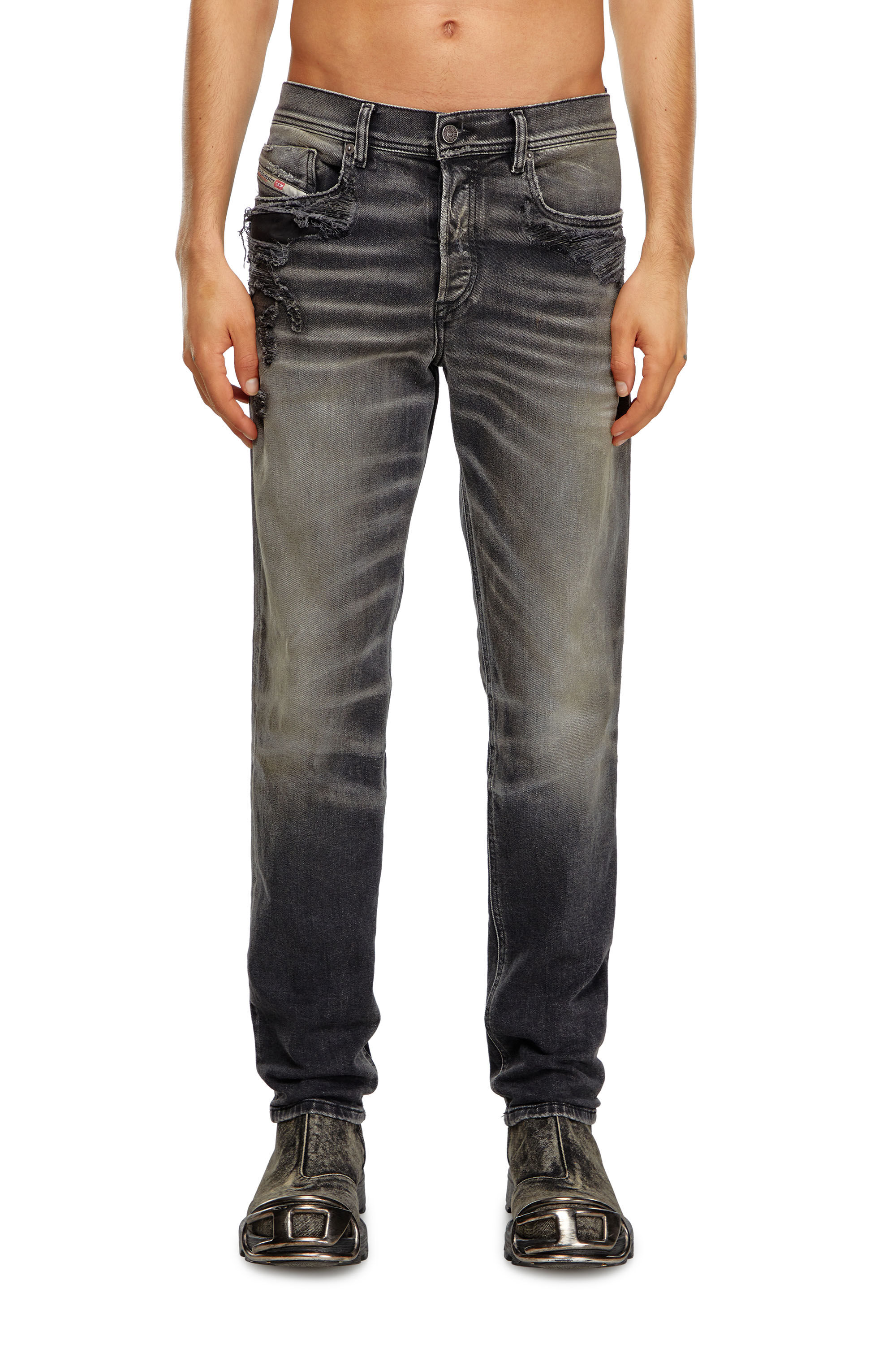 Diesel - Regular Jeans 2023 D-Finitive 09K25 Hombre, Negro/Gris oscuro - 3