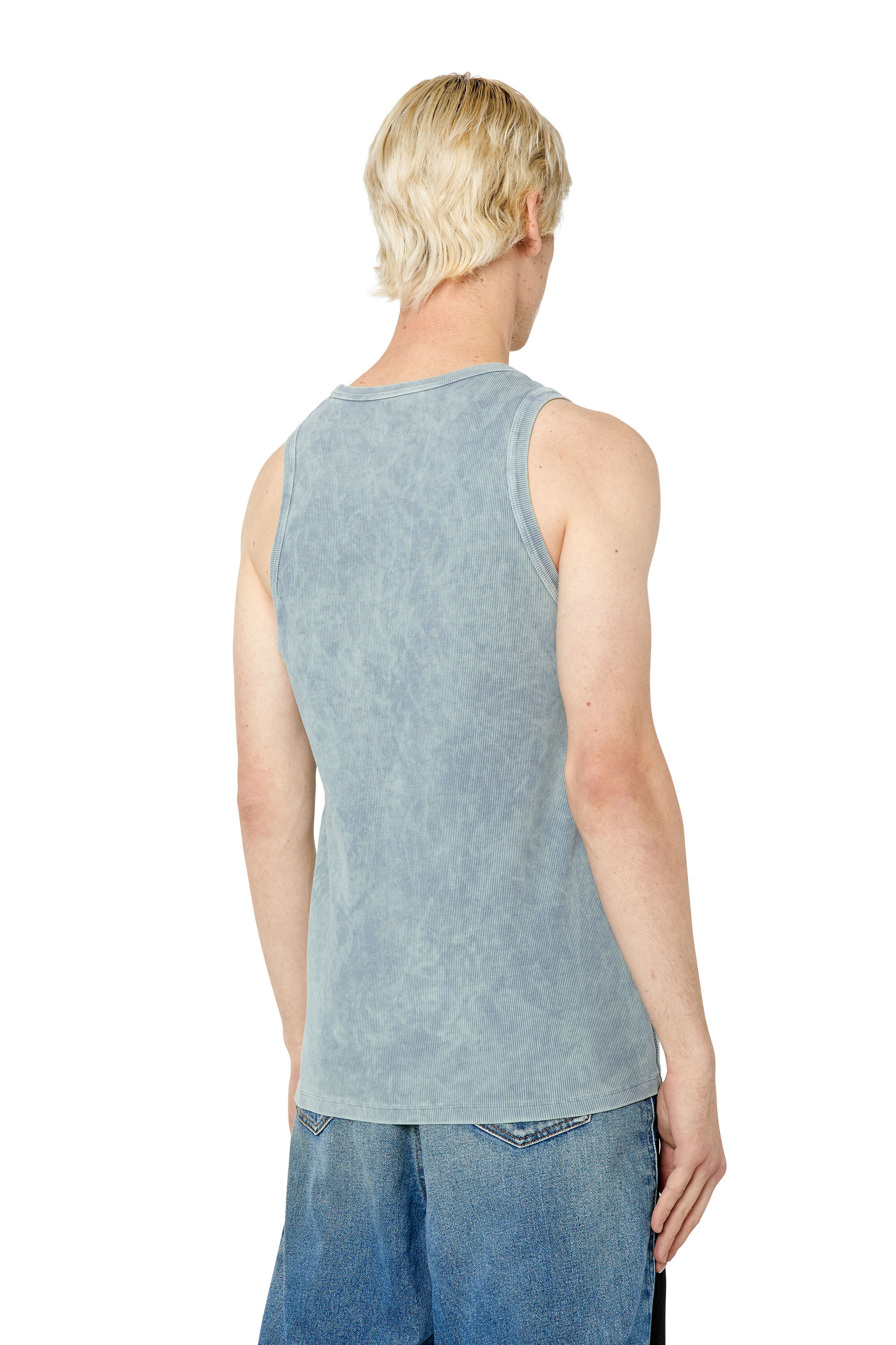 トップス DIESEL T-WISTY-G1 T-WISTY-G1 Man: Acid-wash tank top with logo patch | Diesel