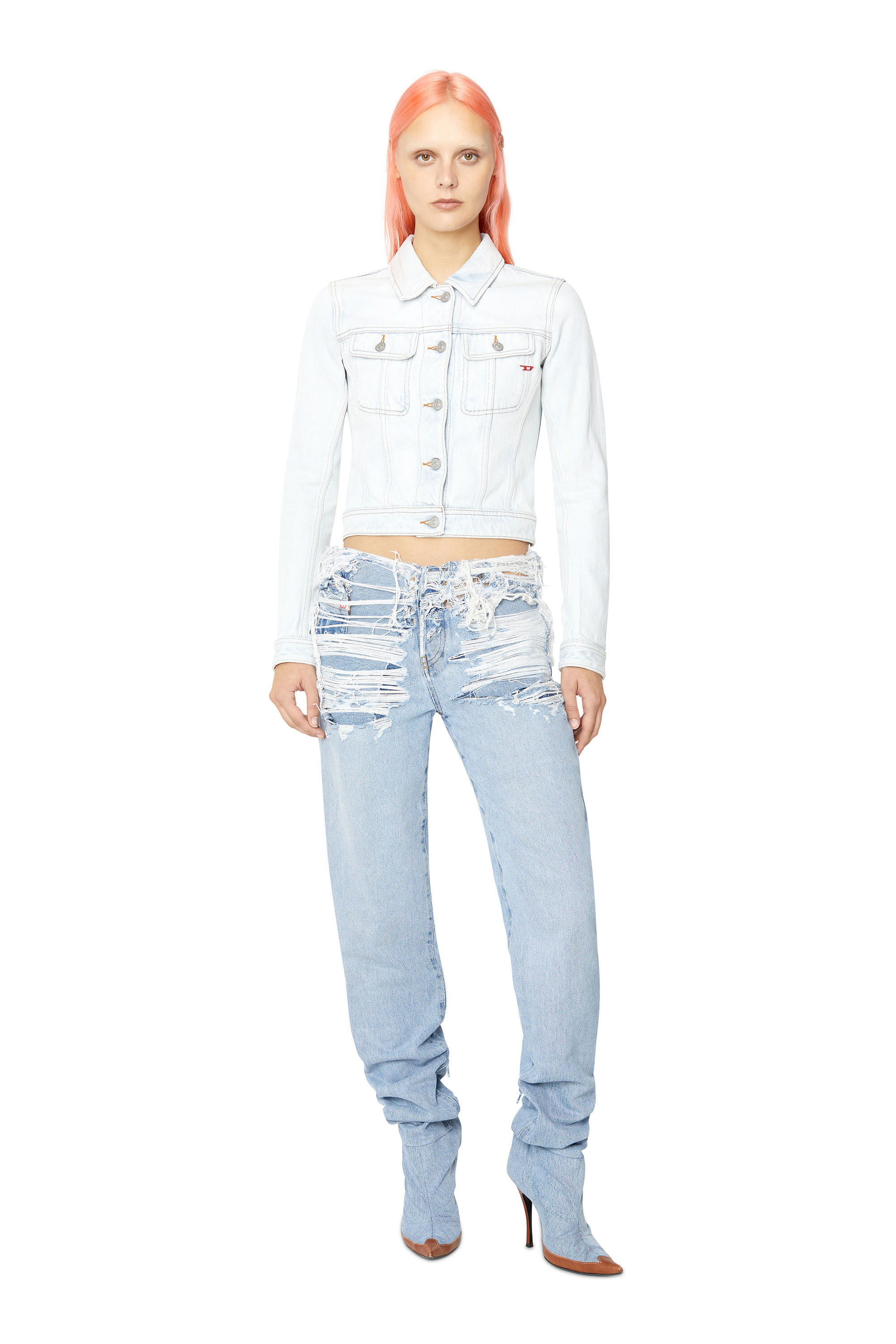 Diesel - Straight Jeans 1956 D-Tulip 007N7, Woman's Straight Jeans - 1956 D-Tulip in Light Blue - 1