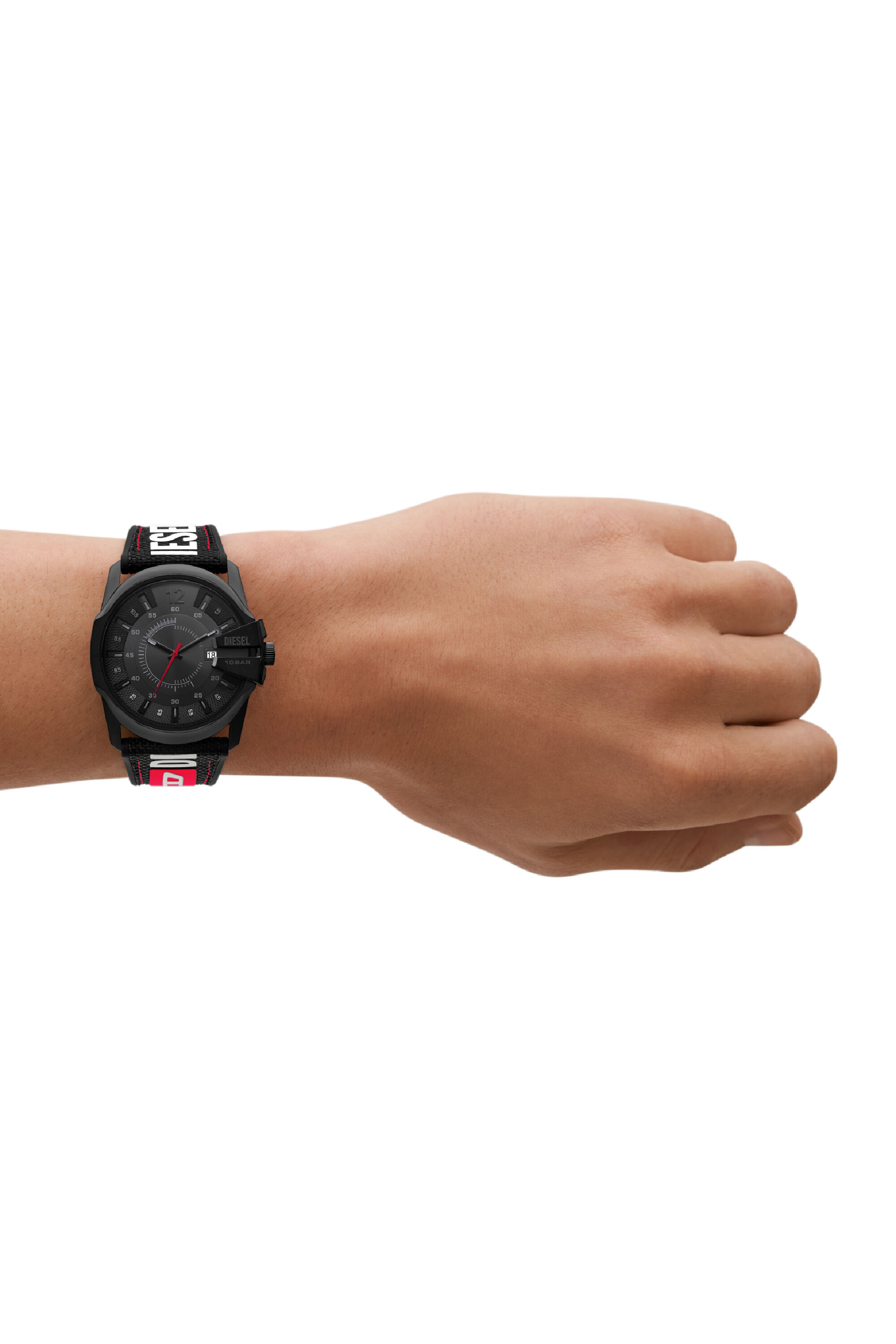 Diesel - DZ2160, Reloj Master Chief Date de cuero, nylon y silicona Hombre in Negro - 4