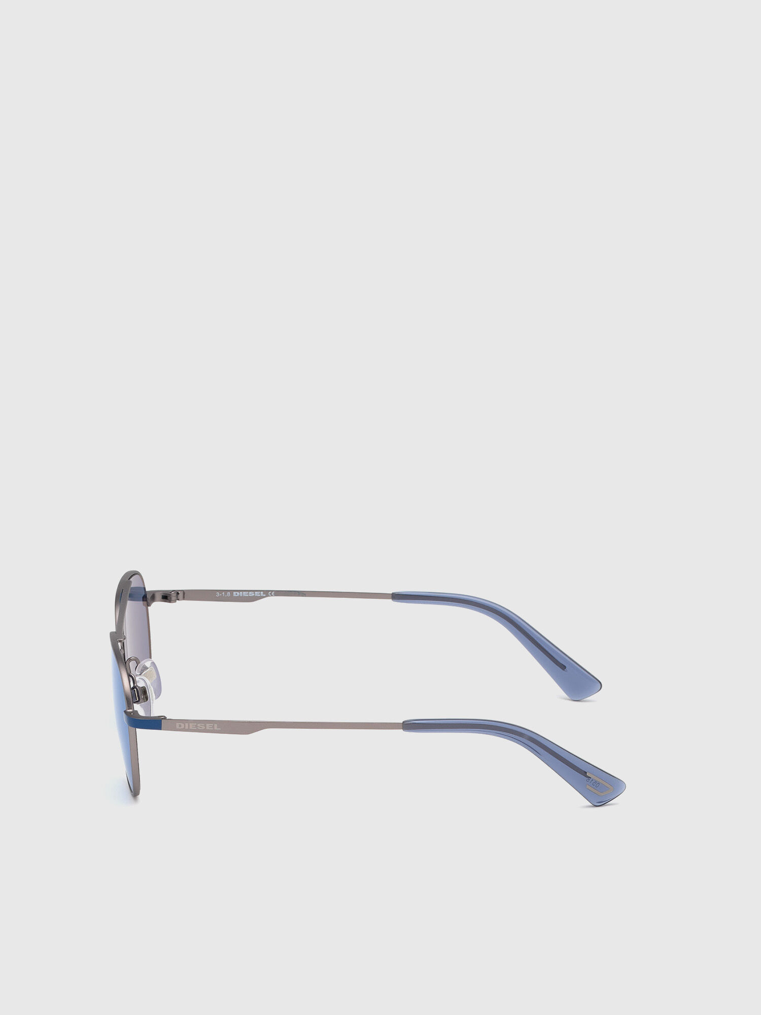Diesel - DL0291, Unisex's Metal pilot-style sunglasses in Blue/Grey - 3