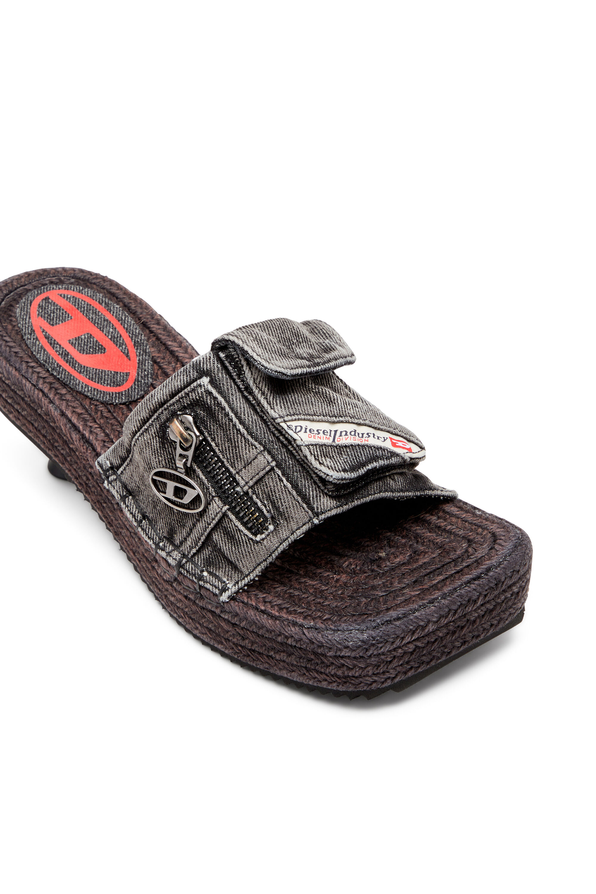 Women's D-Ibiza-Heeled platform espadrilles in denim | Black