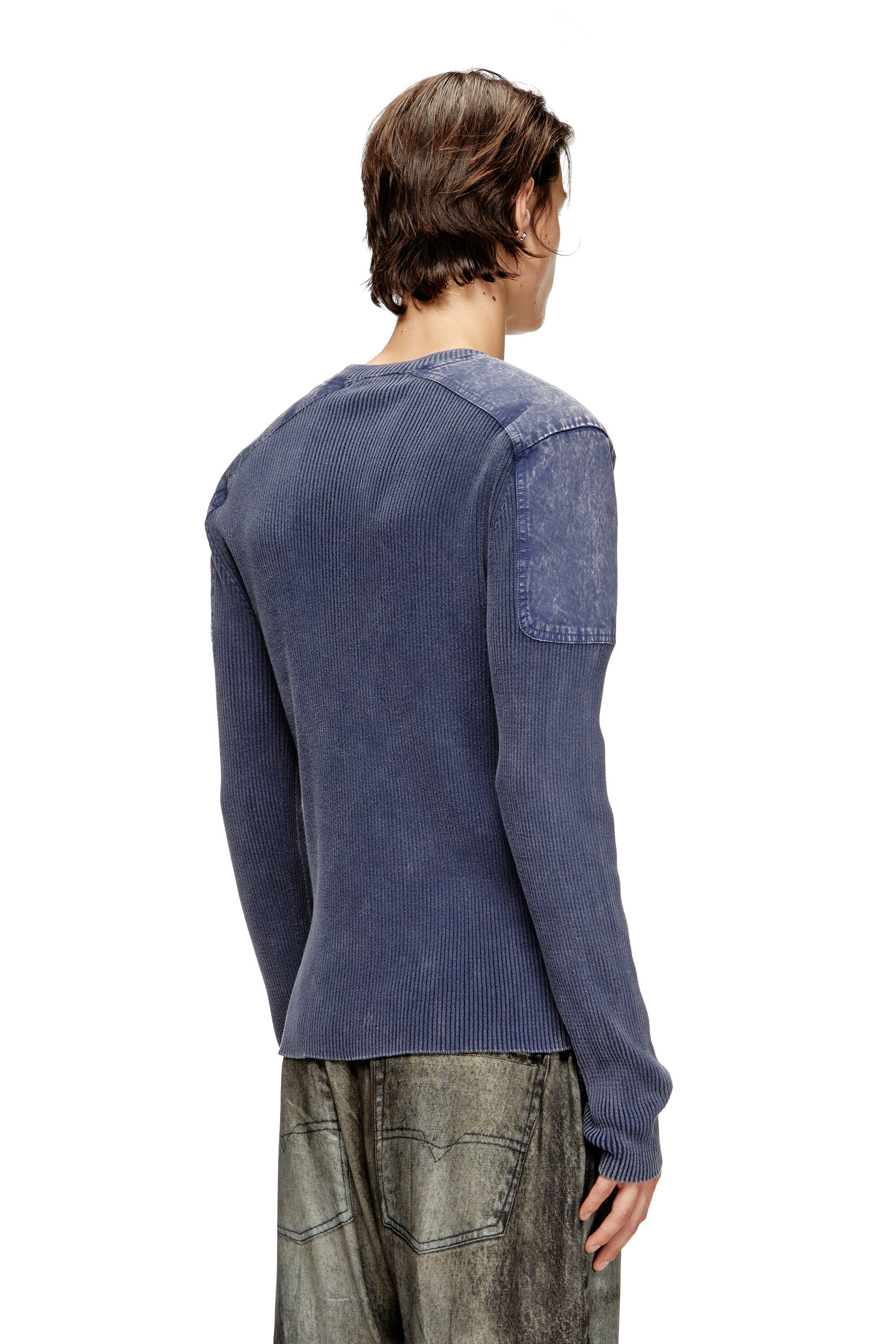 Diesel - K-MARTIN, Man's Jumper with contrast shoulder panels in null - 5