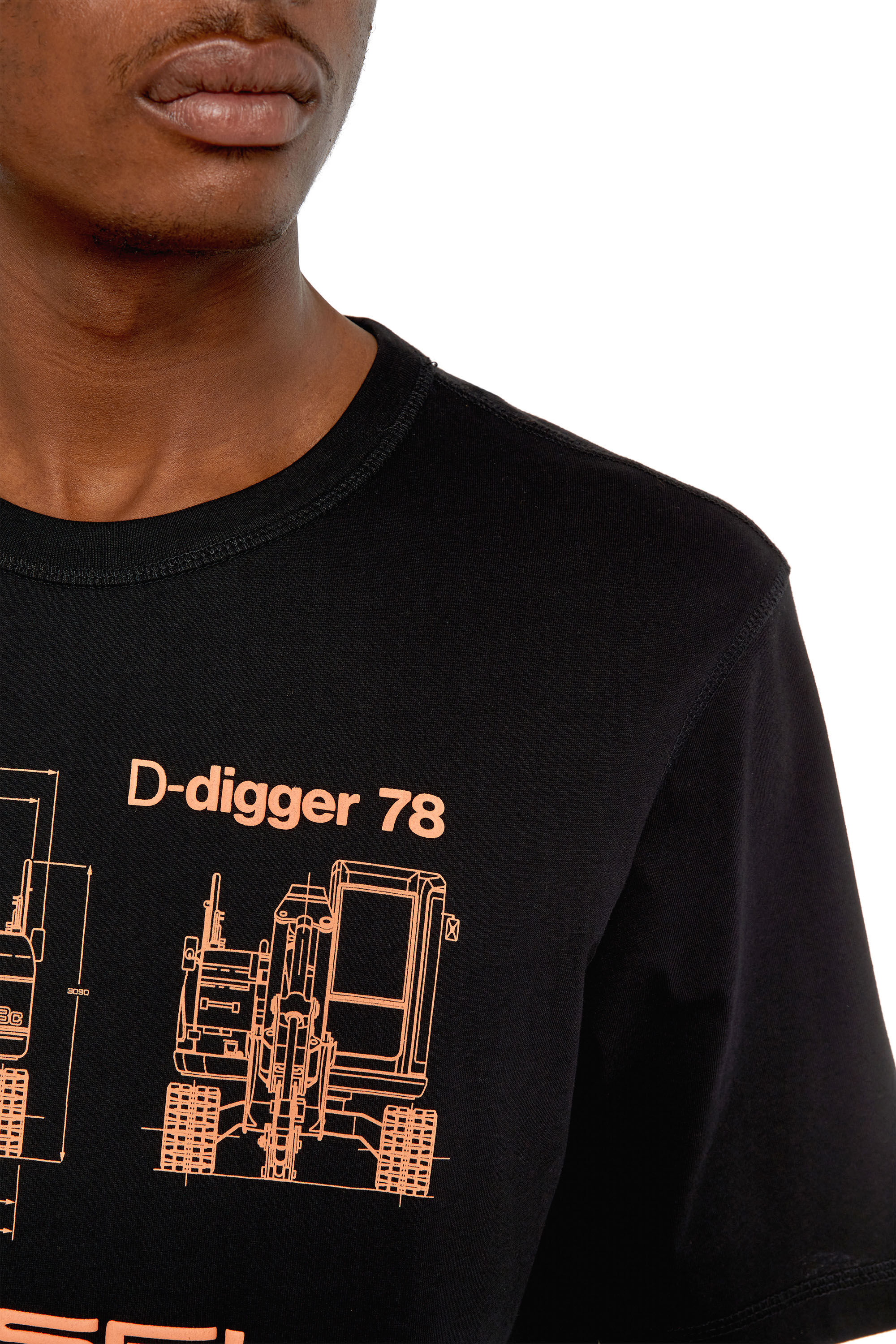Diesel - T-JUST-SLITS-G1, Negro - Image 4