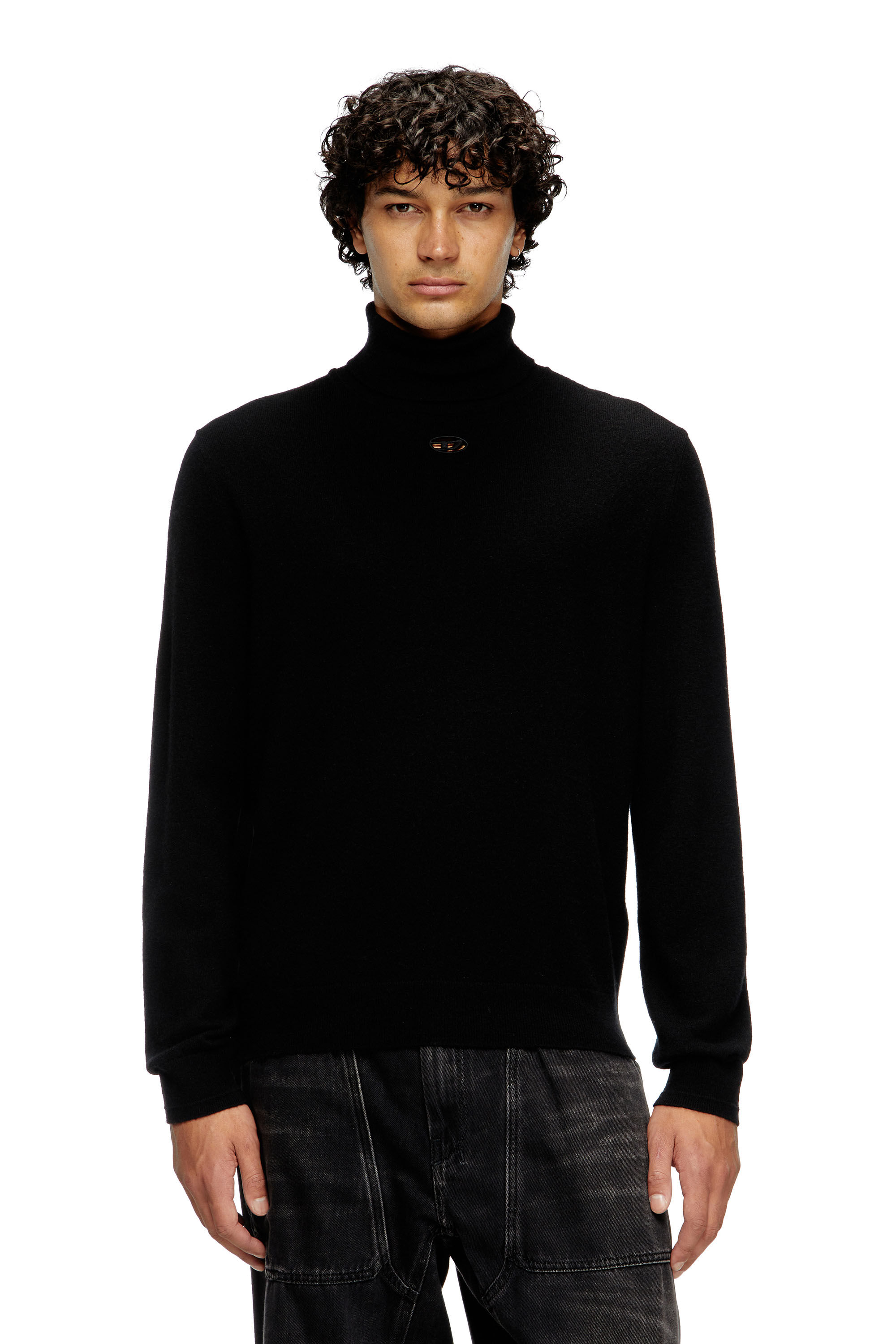Men's Turtleneck jumper in wool and cashmere | Black | Diesel