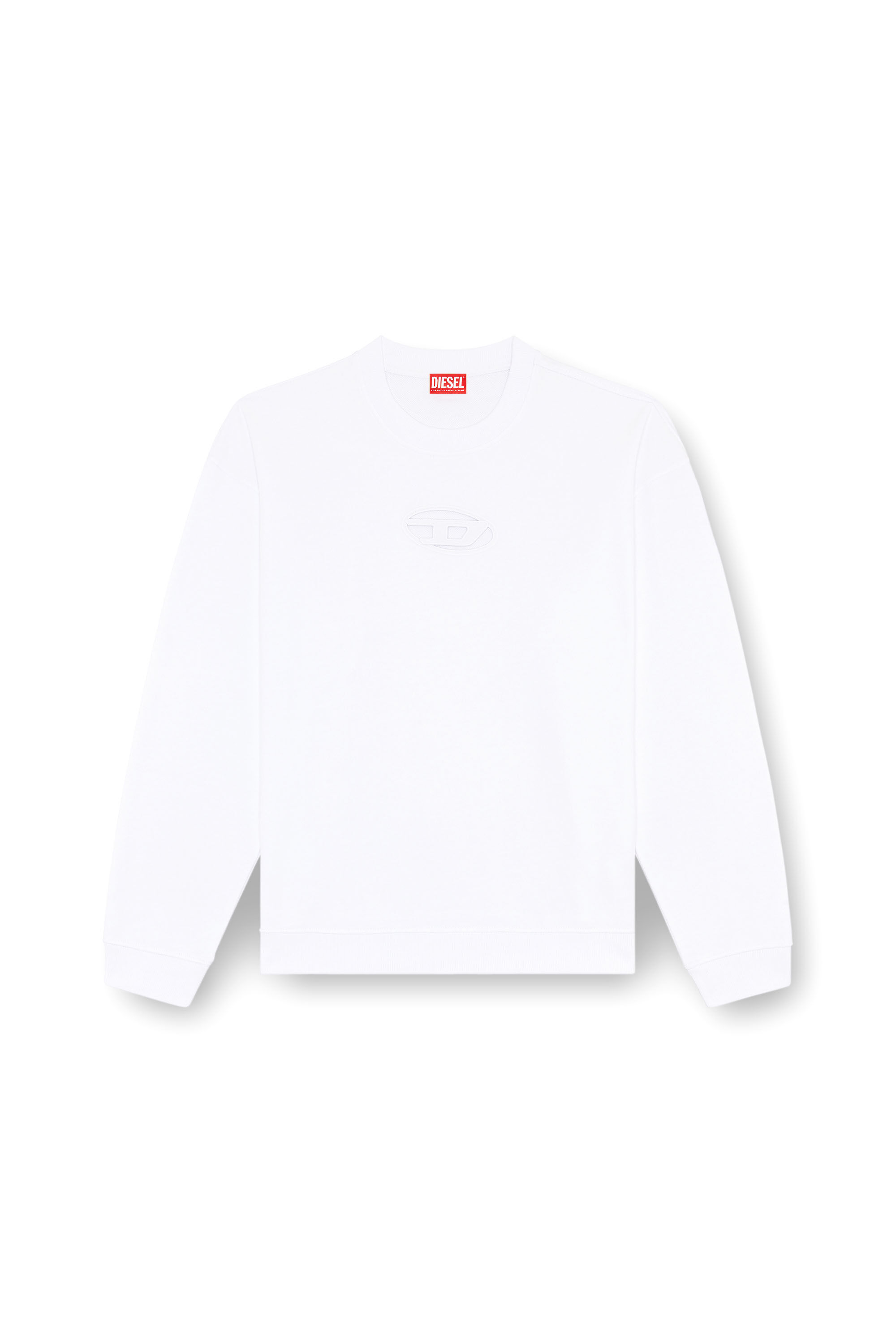Diesel - S-BOXT-OD, Sudadera con logotipo Oval D recortado Hombre in Blanco - 2