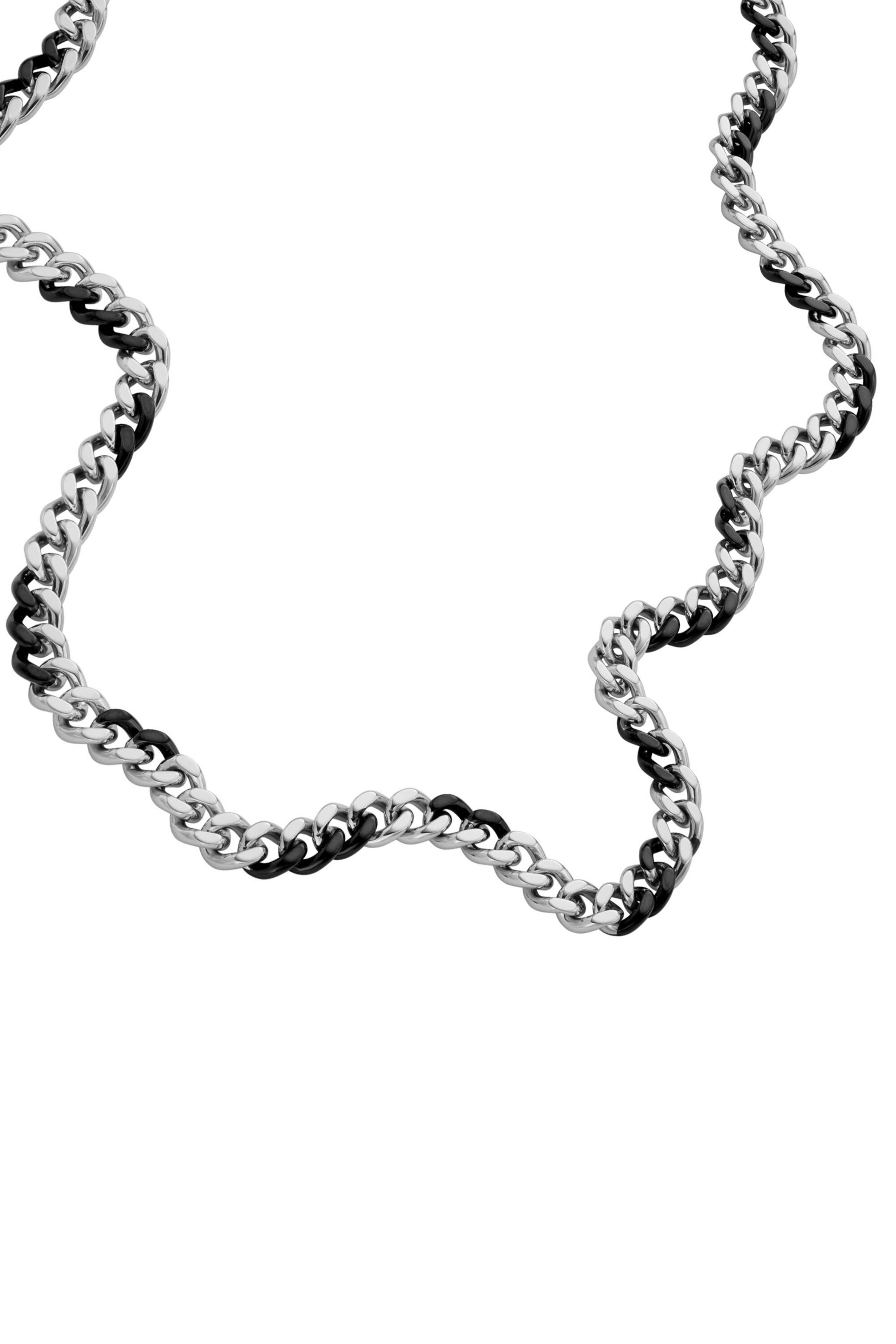 ☆DIESEL☆ two tone chain necklace DX1454931 Women's Two-Tone Stainless Steel Chain Necklace | Silver
