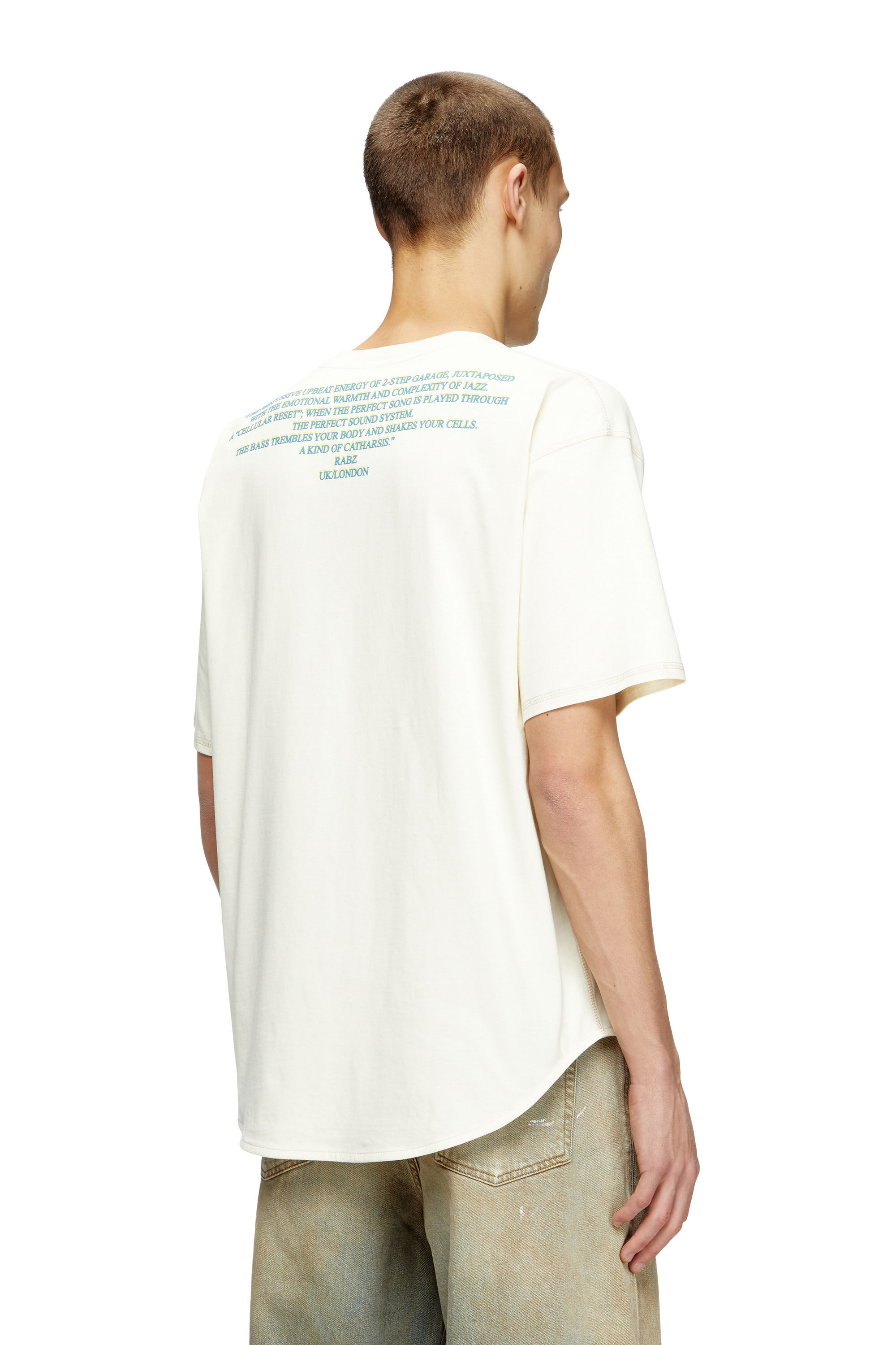 Diesel - T-BIX-AA, Camiseta con estampado de letras de canciones Unisex in Blanco - 5