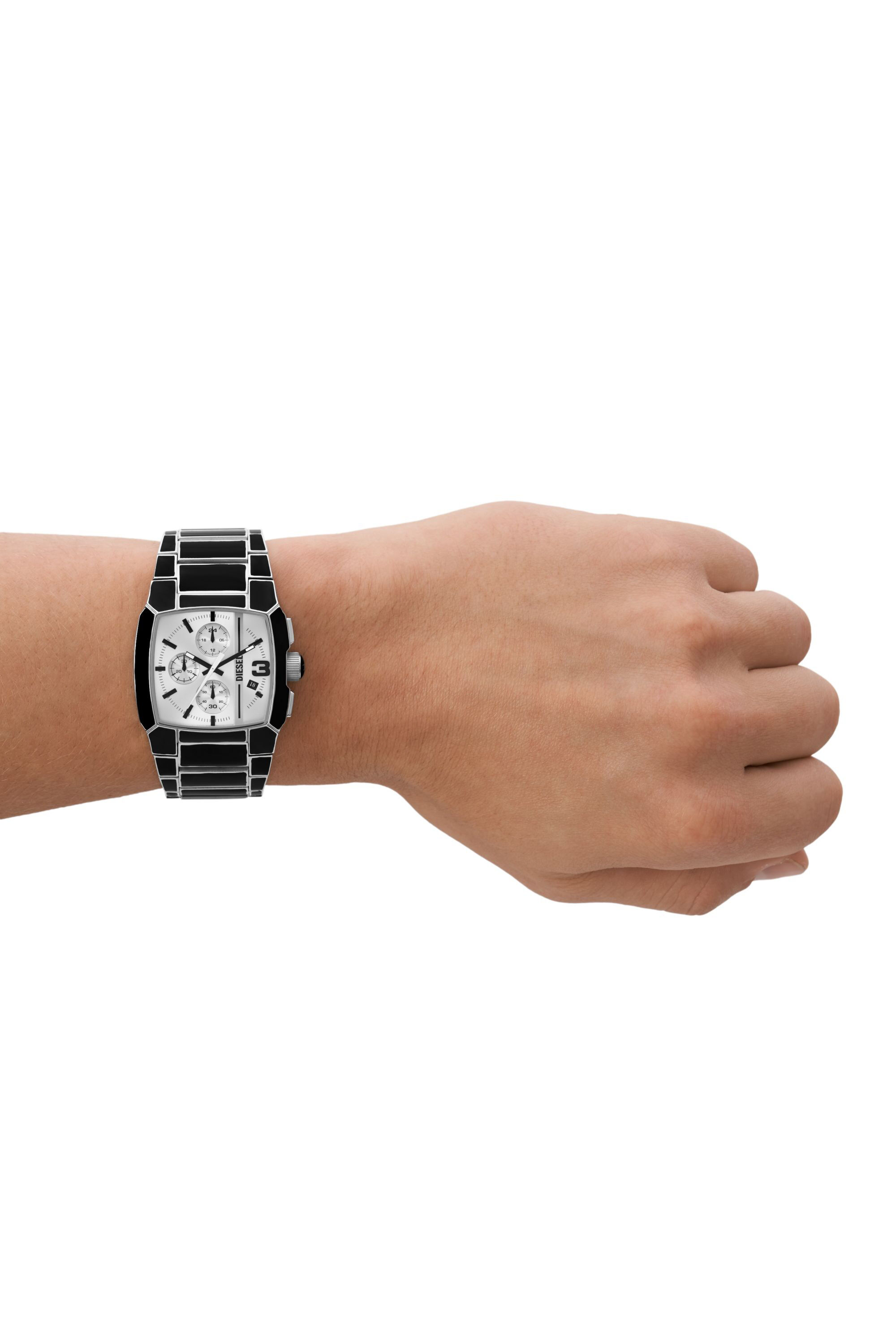 Men's Cliffhanger black enamel and stainless steel watch | DZ4646 Diesel