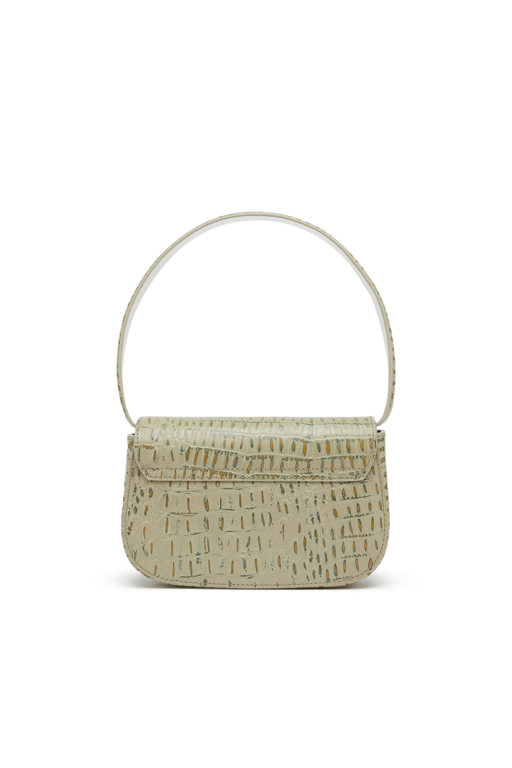 1DR Woman: Croc-print shoulder bag with oval D logo | Diesel