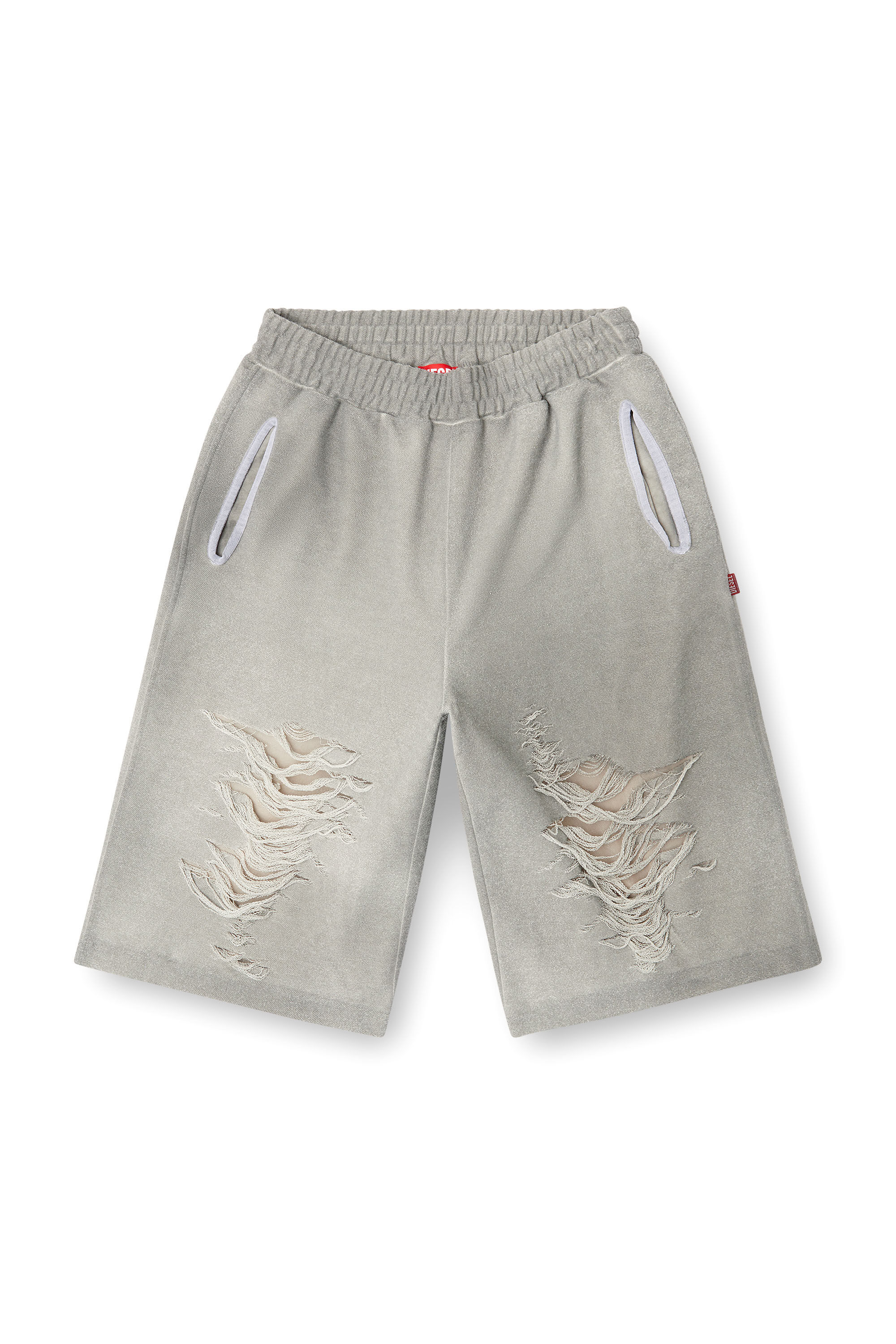 Diesel - P-PERC-SHORT, Pantalones cortos con rodillas desgastadas Hombre in Gris - 2