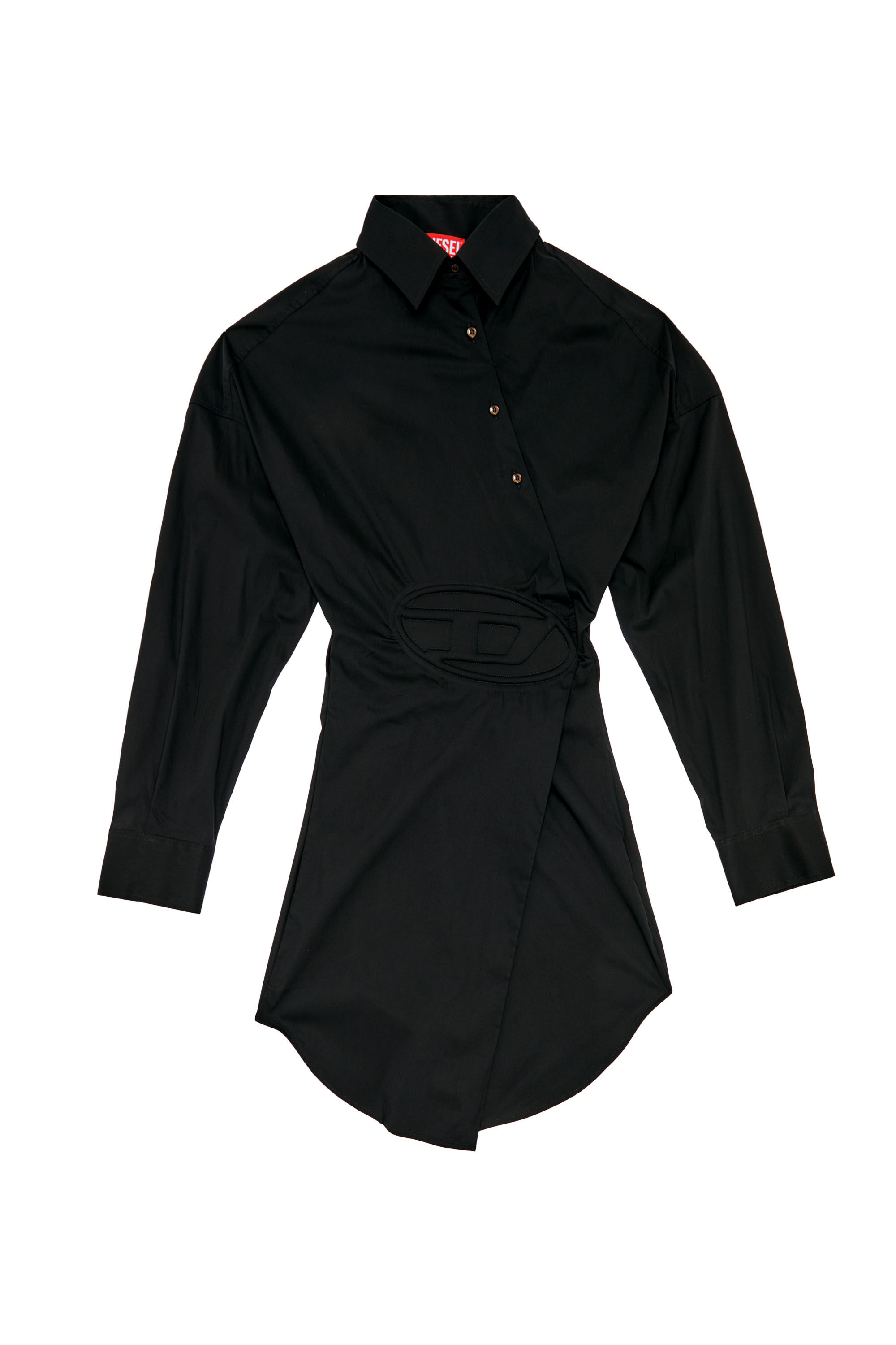 【送料&関税込】Diesel D-sizen Shirt Dress Women's Short shirt dress in stretch poplin | Black | Diesel