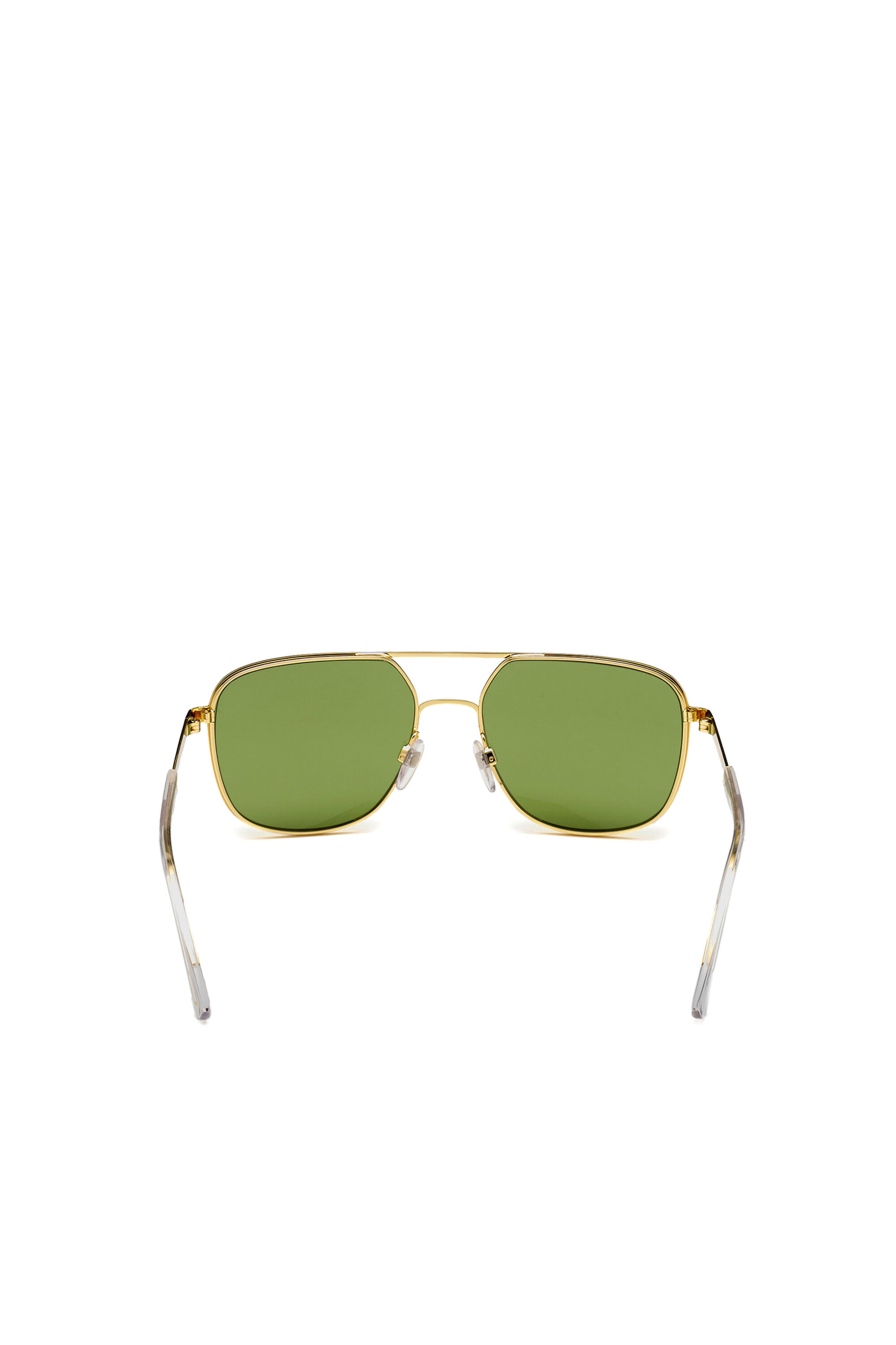 Diesel - DL0325, Man's Rectangular  glasses in metal with double bridge in Yellow - 3