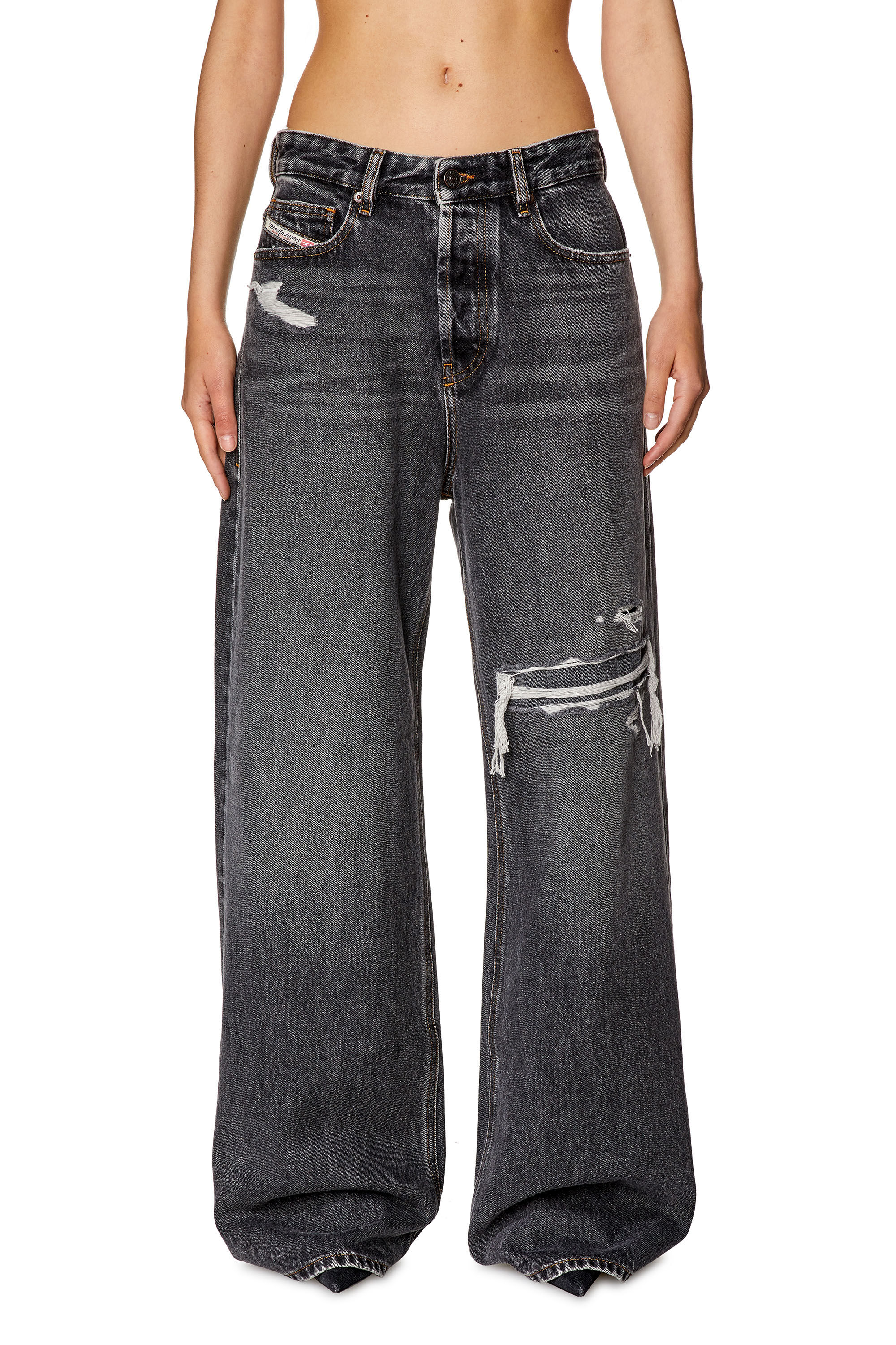 1996 D-Sire Woman: Straight Black/Dark grey Baggy Jeans | Diesel