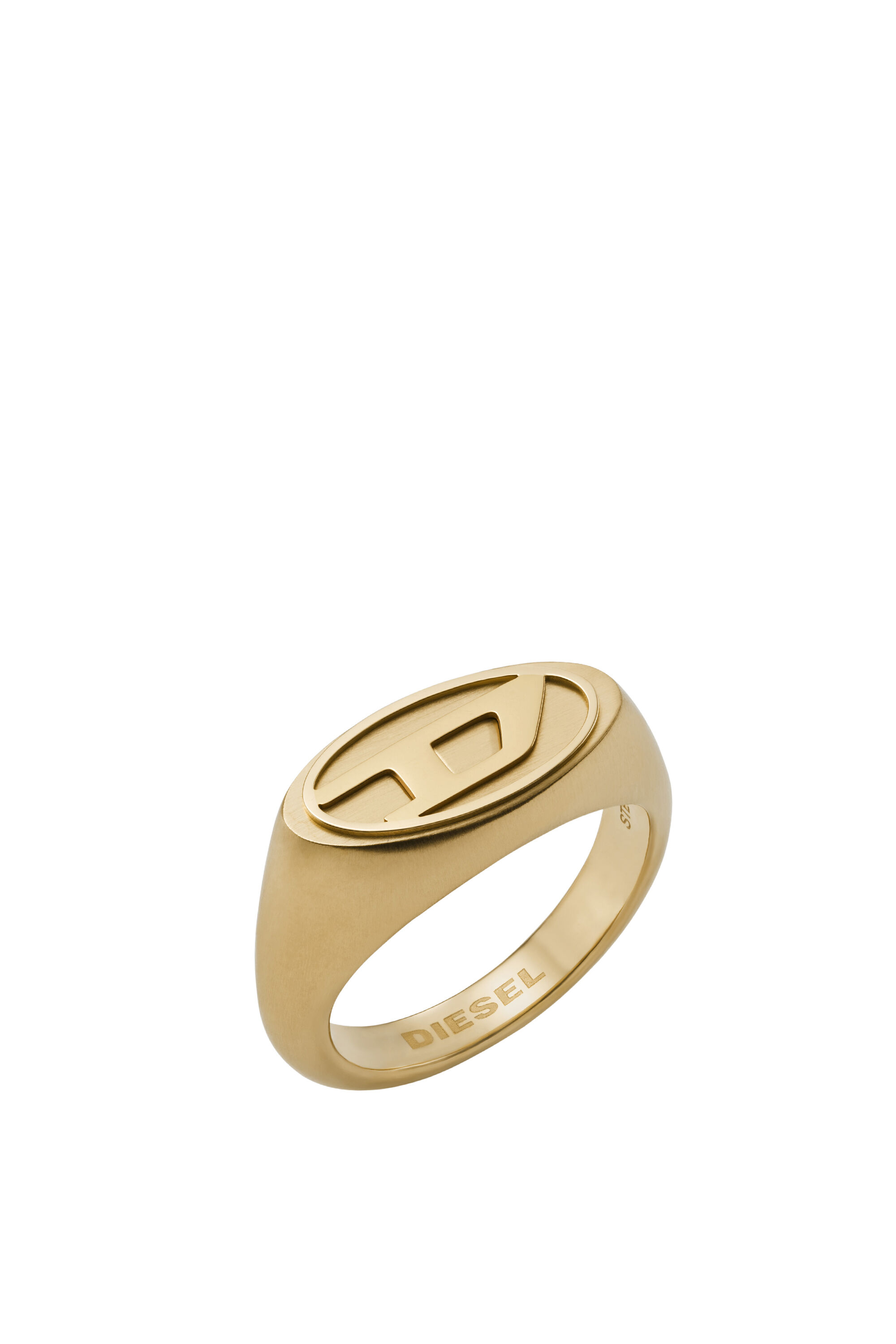 DX1376: Gold Stainless Steel D Logo Ring | Diesel