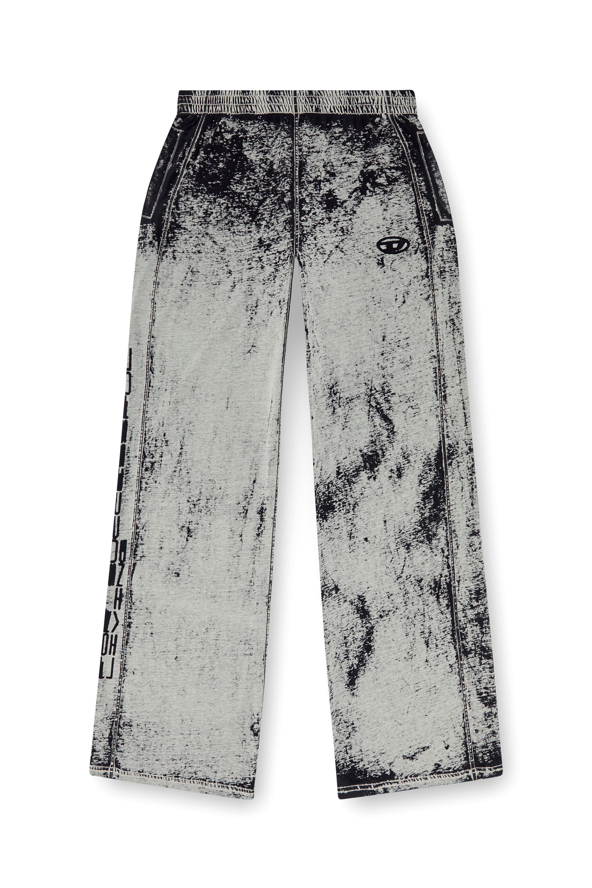 Diesel - P-LEO-DEV, Man's Track pants in burnout plated jersey in Black/Grey - 2